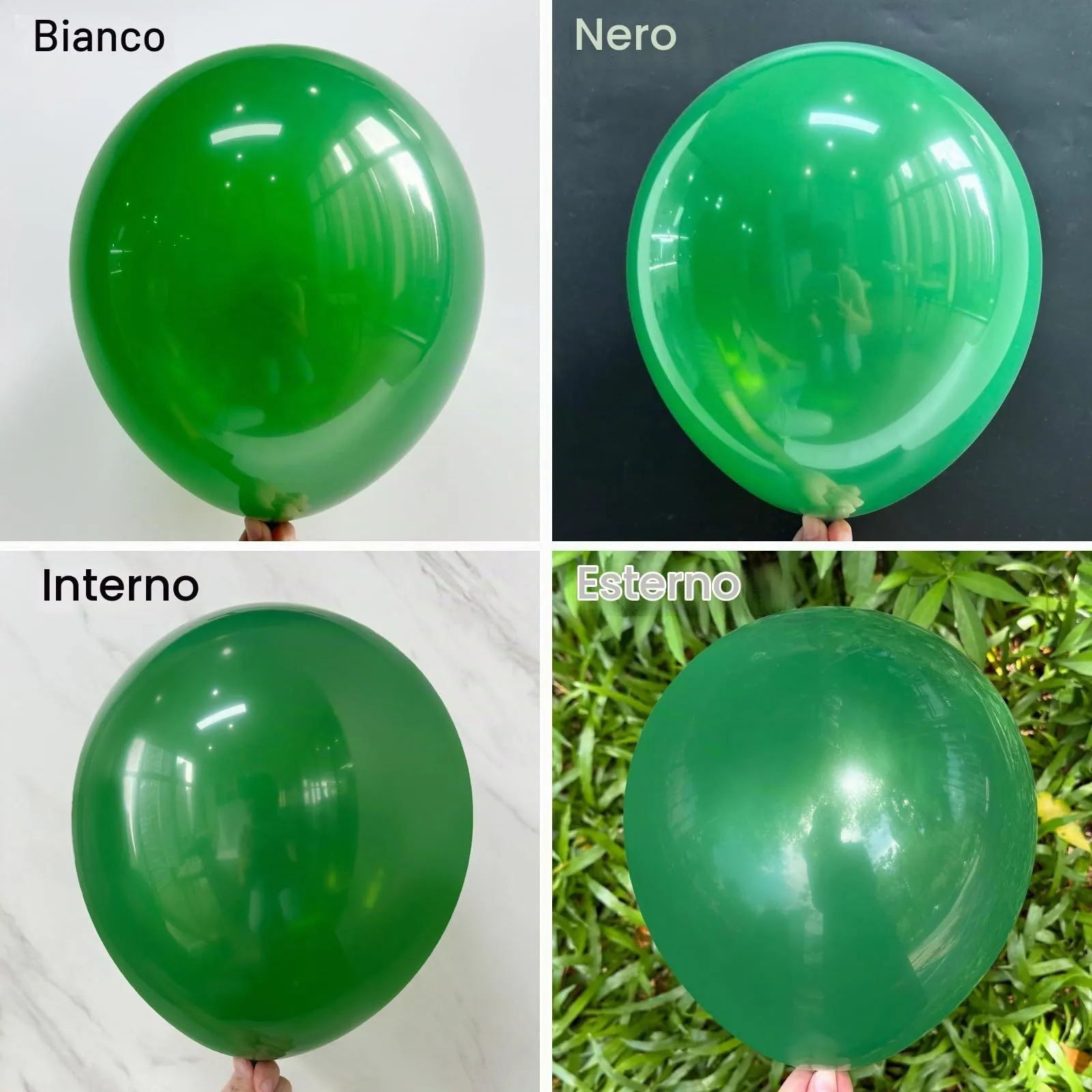 Unisun Palloncini Verdi, 50pz 12 pollici, palloncini Verde Scuro per Natale - immagine 3