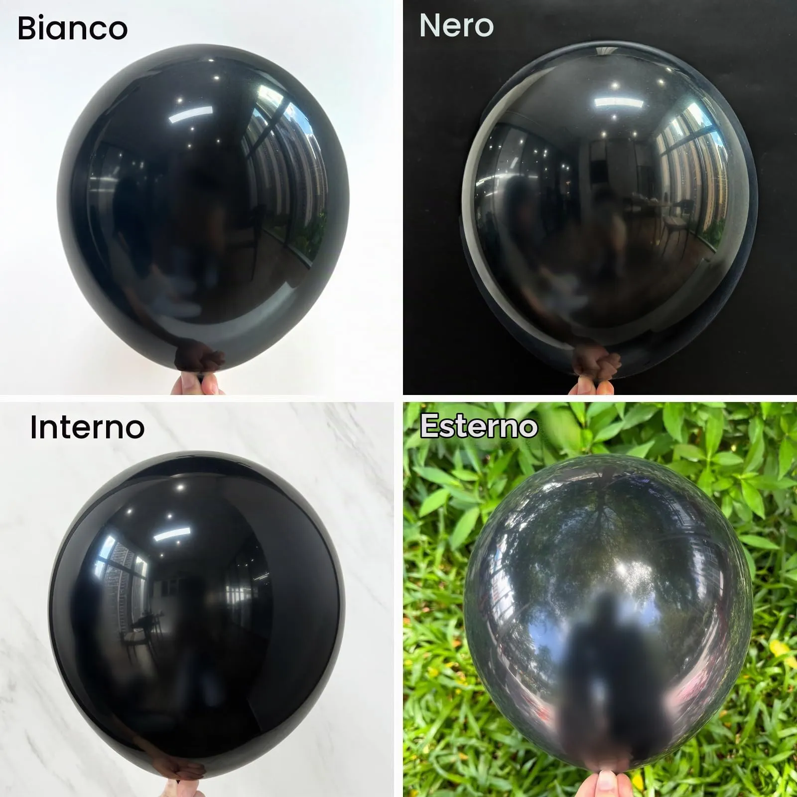 Unisun Palloncini Neri, 50pz 12 pollici, palloncini Nero Opachi - immagine 3