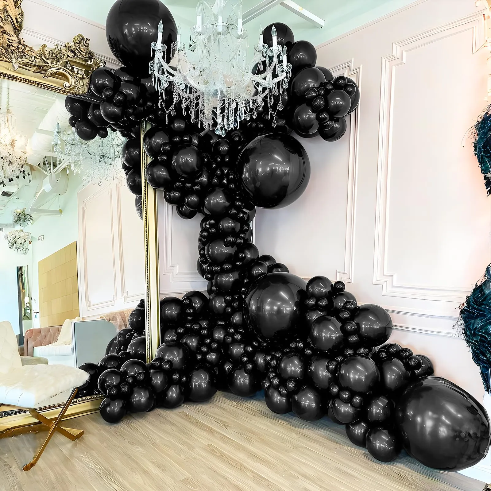 Unisun Palloncini Neri, 50pz 12 pollici, palloncini Nero Opachi - immagine 5