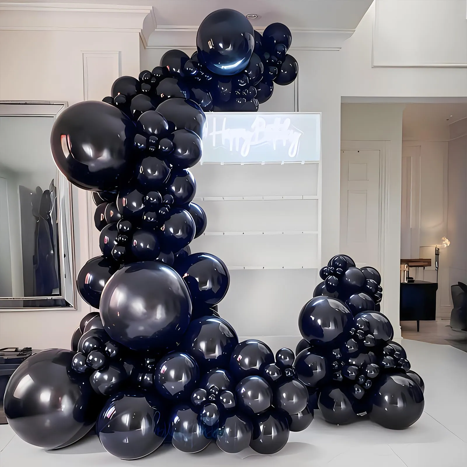 Unisun Palloncini Neri, 50pz 12 pollici, palloncini Nero Opachi - immagine 6