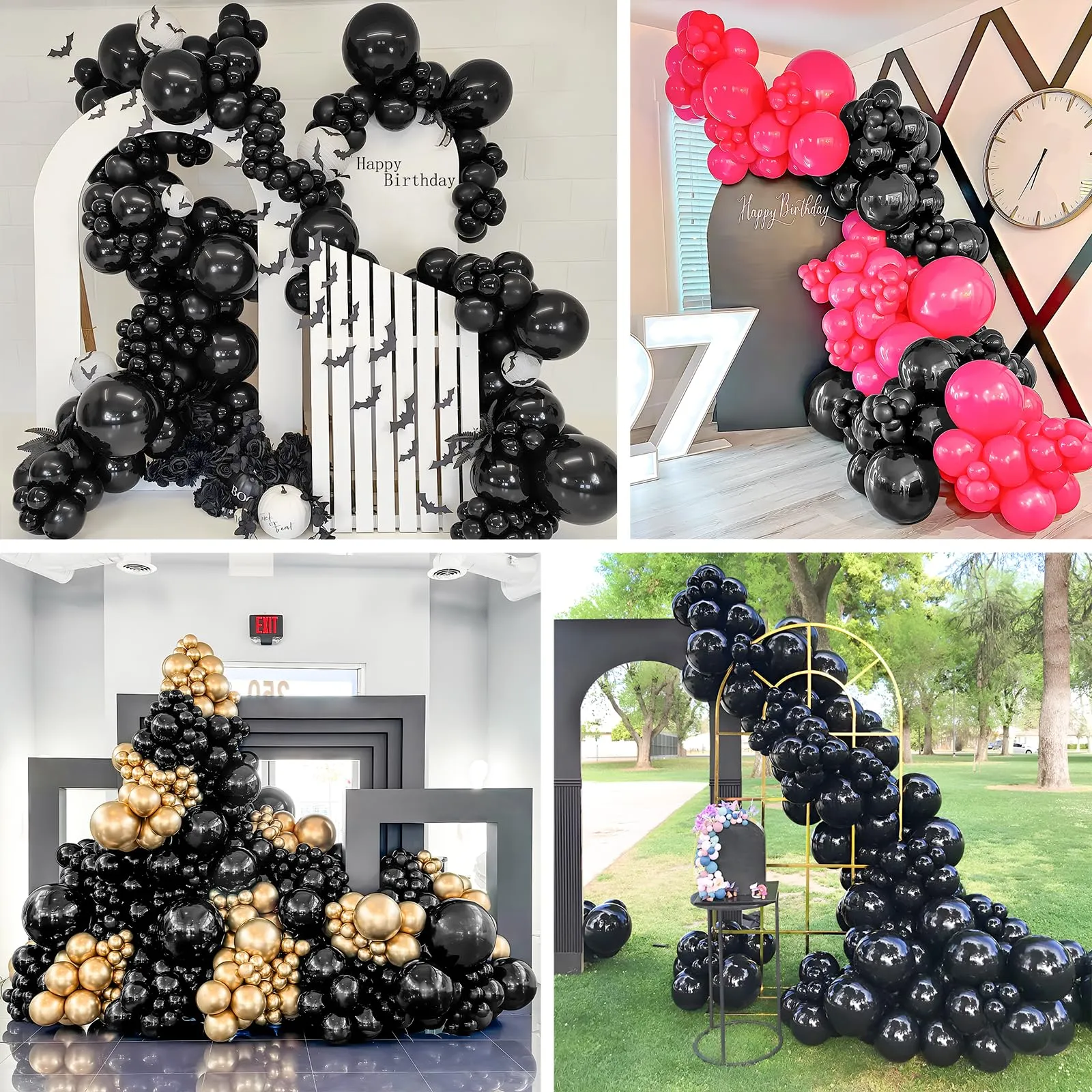 Unisun Palloncini Neri, 50pz 12 pollici, palloncini Nero Opachi - immagine 7