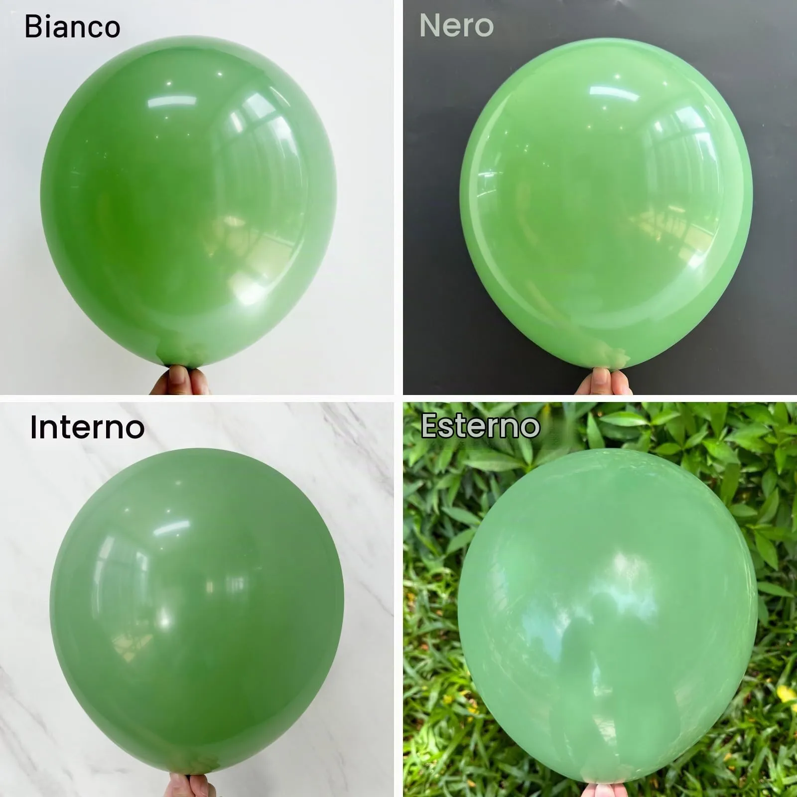 Unisun Palloncini Verde Salvia, 50 Pz 12 Pollici Palloncino Verde Retrò - immagine 3