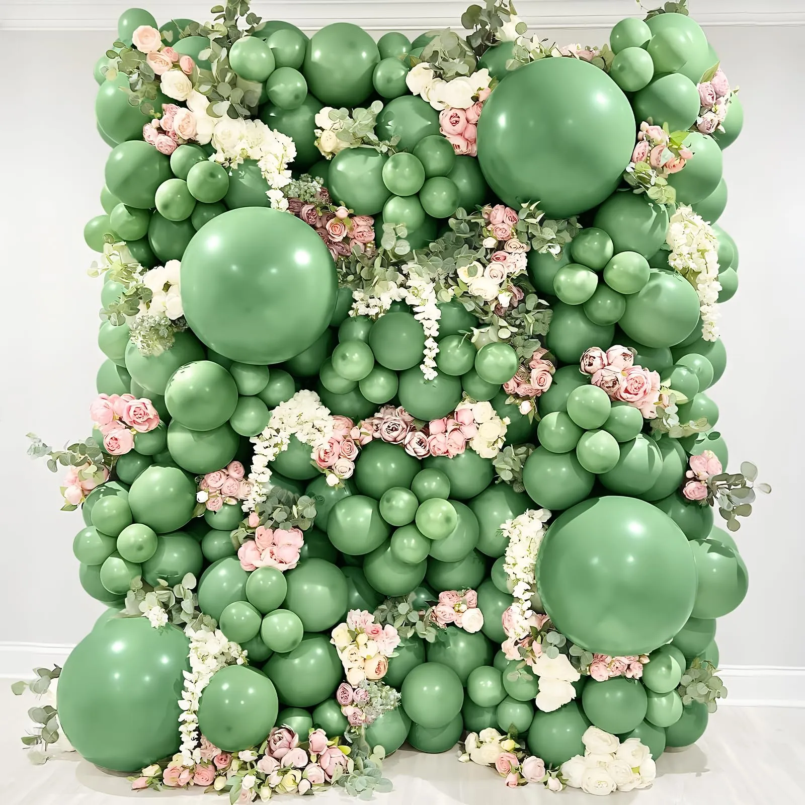Unisun Palloncini Verde Salvia, 50 Pz 12 Pollici Palloncino Verde Retrò - immagine 5
