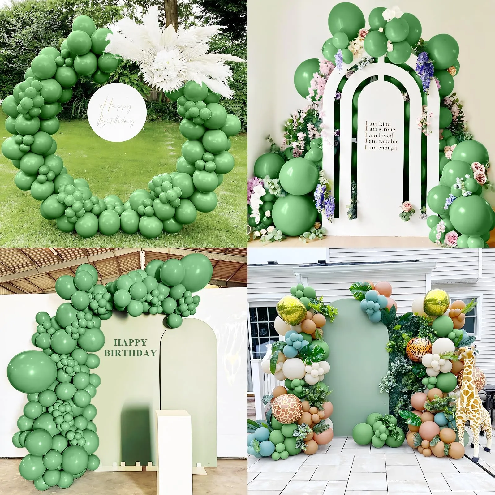 Unisun Palloncini Verde Salvia, 50 Pz 12 Pollici Palloncino Verde Retrò - immagine 7