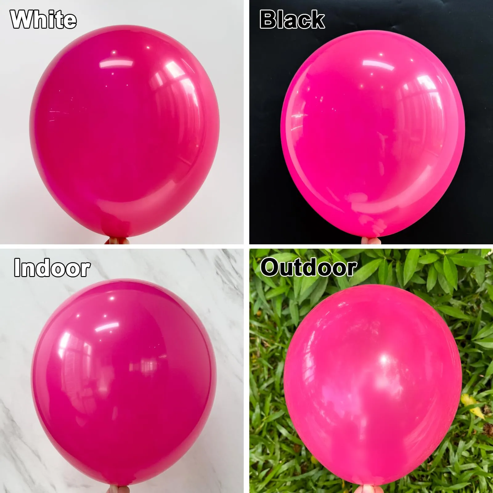 Unisun Palloncini Rosa Fucsia, 50 Pezzi 12 Pollici Palloncino Rosa Acceso - immagine 3