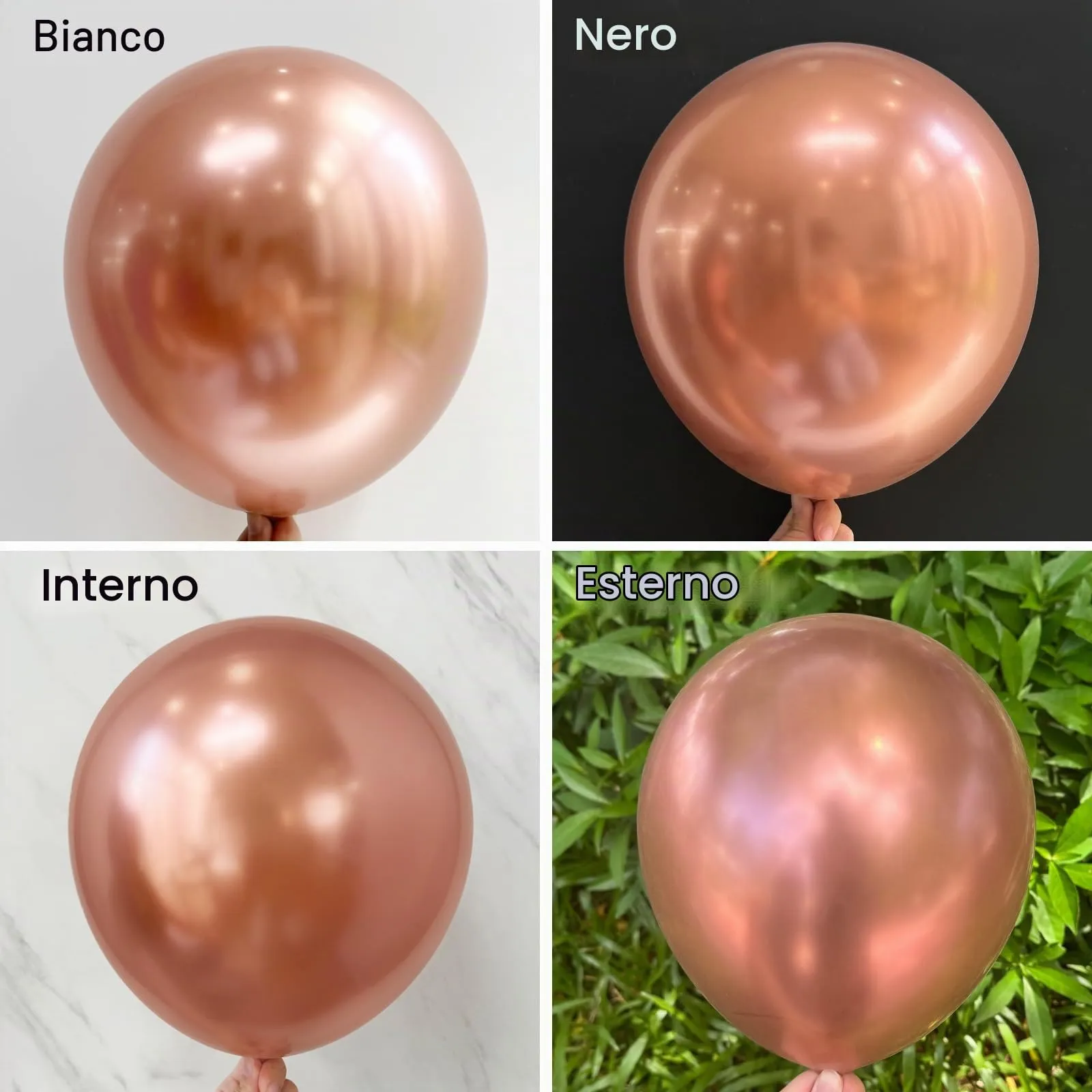 Unisun Palloncini Oro Rosa, 50 Pezzi 12 Pollici Palloncino Metallizzato - immagine 3