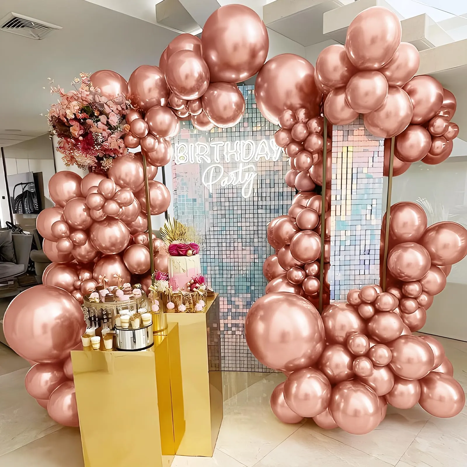 Unisun Palloncini Oro Rosa, 50 Pezzi 12 Pollici Palloncino Metallizzato - immagine 4