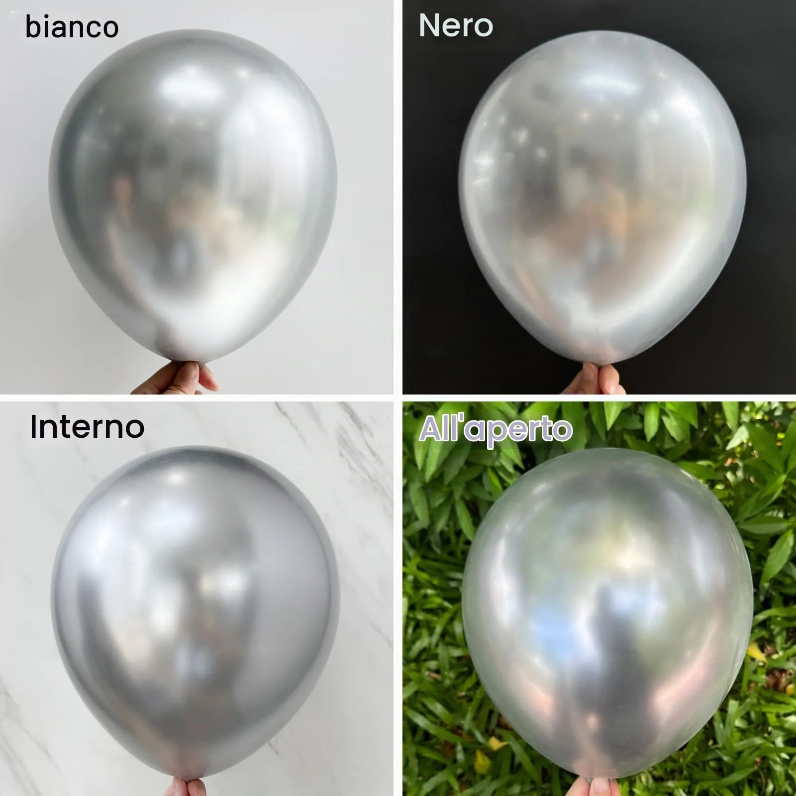Unisun Palloncini Argento, 50 Pezzi 12 Pollici Palloncino Metallizzato - immagine 3
