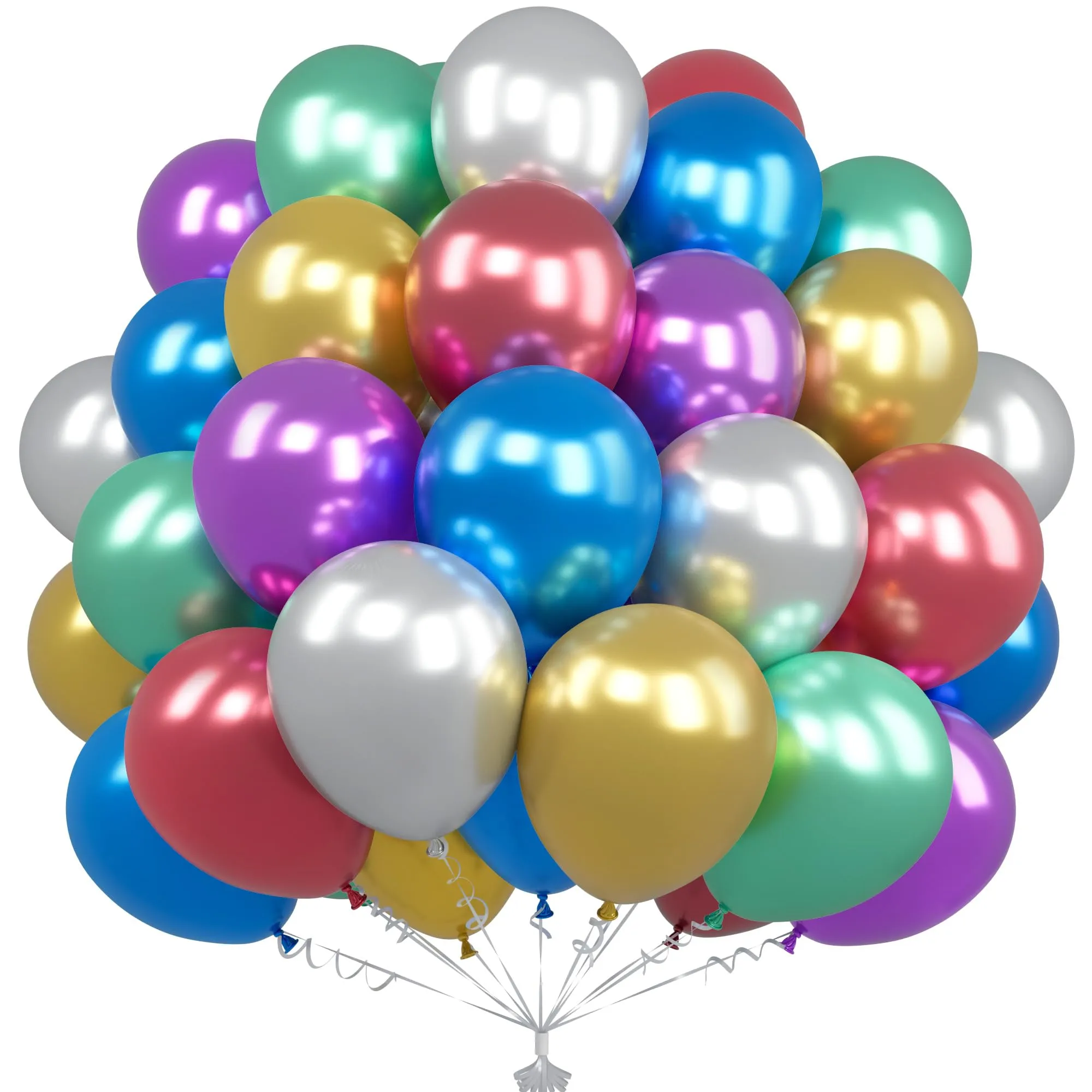 Unisun Palloncini Metallici, 50Pz 12 Pollici Palloncini Cromati Multicolori - immagine 1