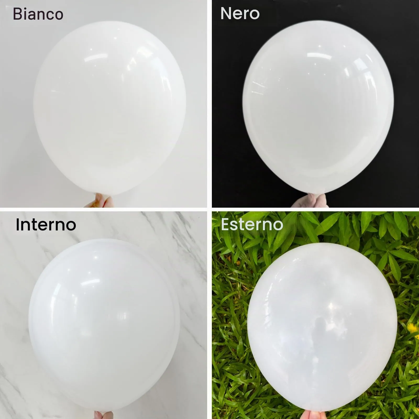 Unisun Palloncini Bianchi, 50 Pezzi 12 Pollici Palloncini Bianchi Opachi - immagine 3