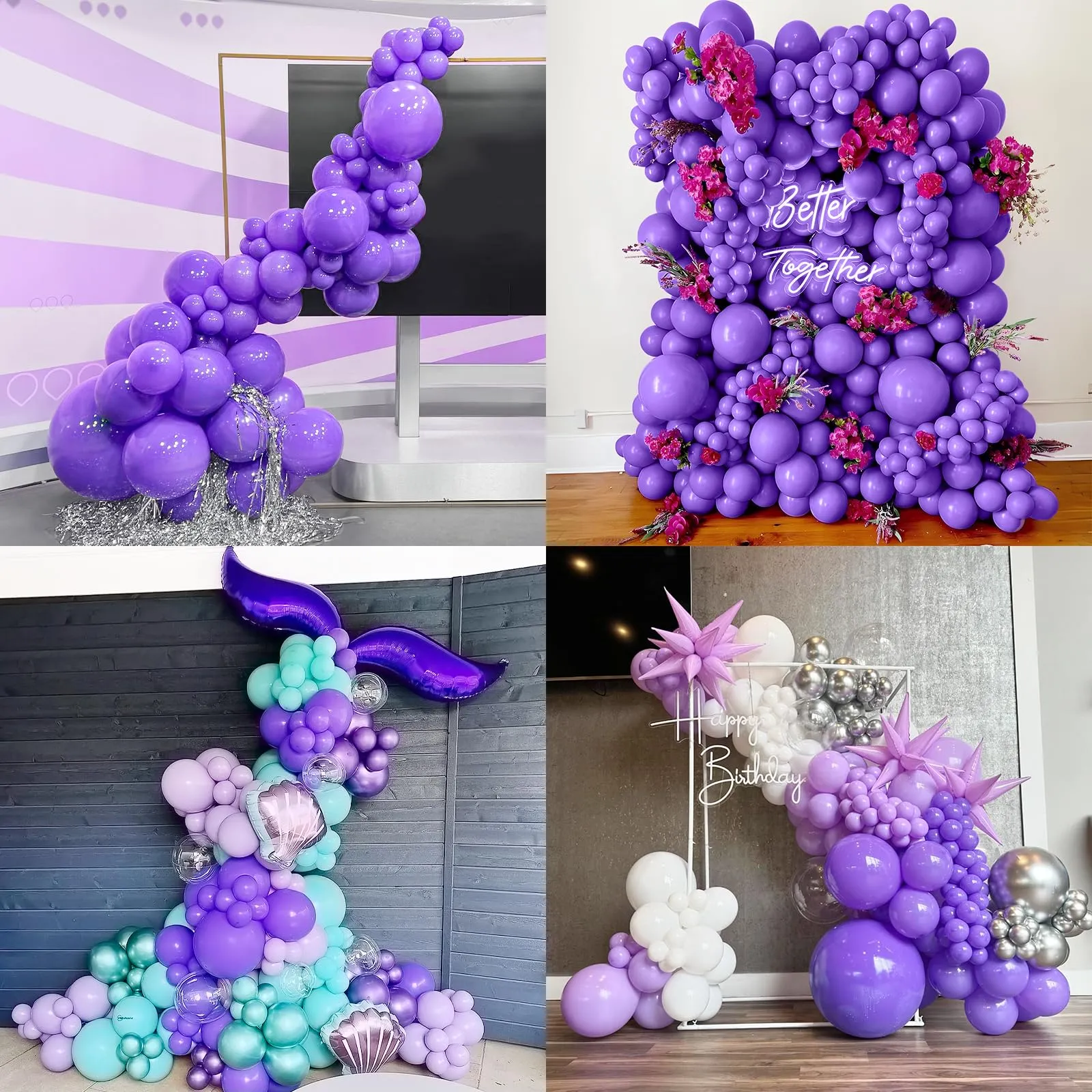 Unisun Palloncini Viola, 50 Pezzi 12 Pollici Palloncini Viola Scuro Opaco - immagine 7