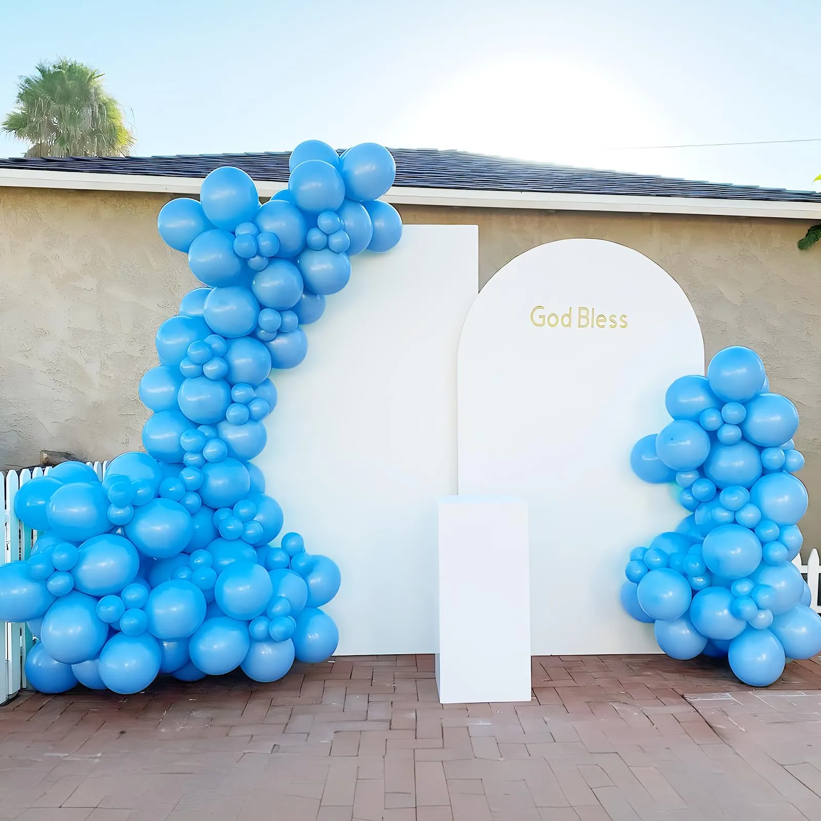 Unisun Palloncini Azzurro, 50 Pezzi 12 Pollici Palloncini Blu Cielo Mette - immagine 4