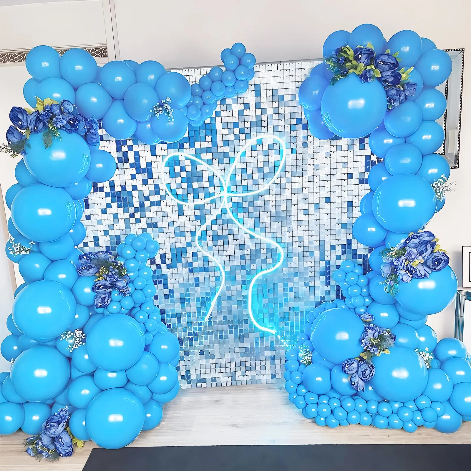 Unisun Palloncini Azzurro, 50 Pezzi 12 Pollici Palloncini Blu Cielo Mette - immagine 6