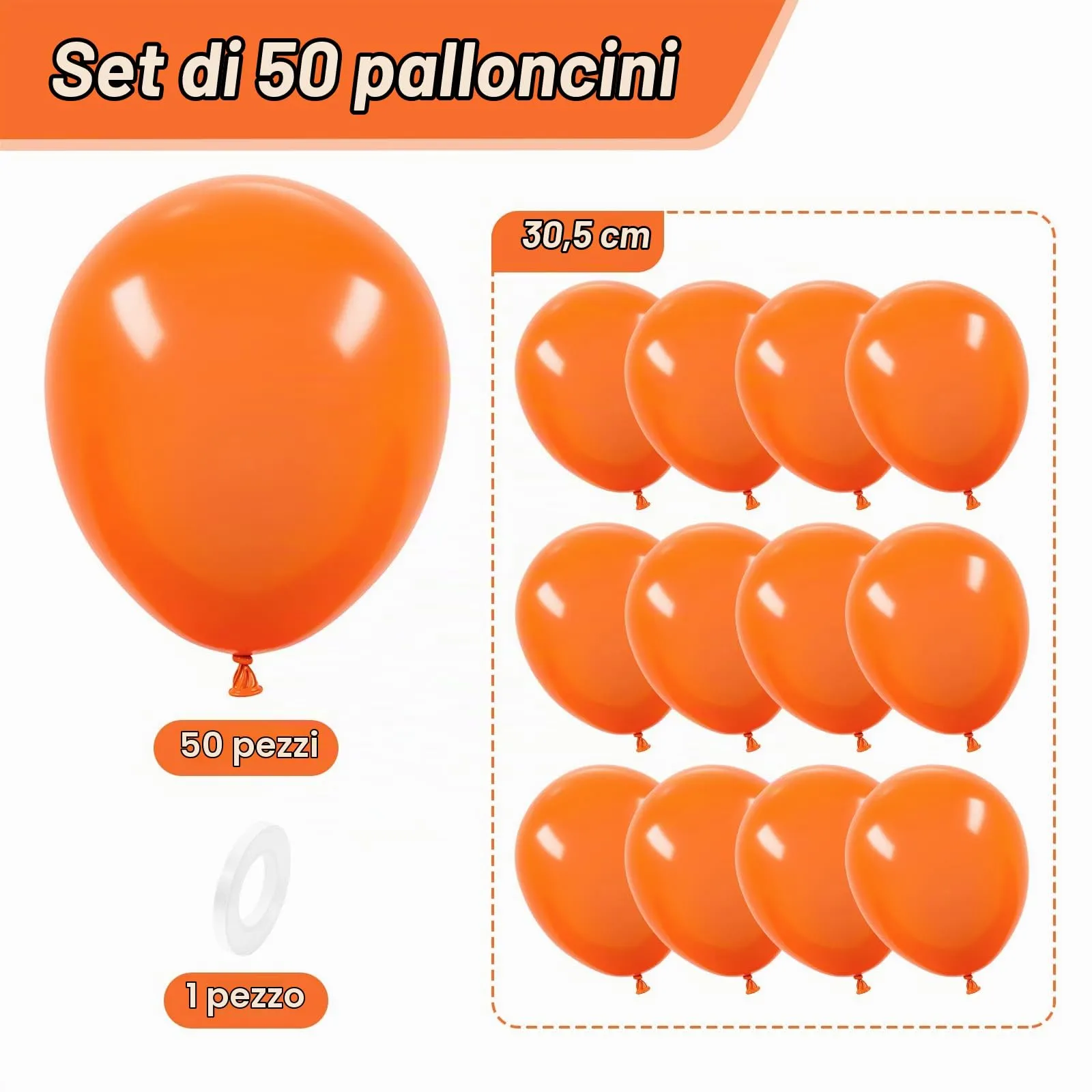 Unisun Palloncini Arancioni, 50 Pezzi 12 Pollici - immagine 2