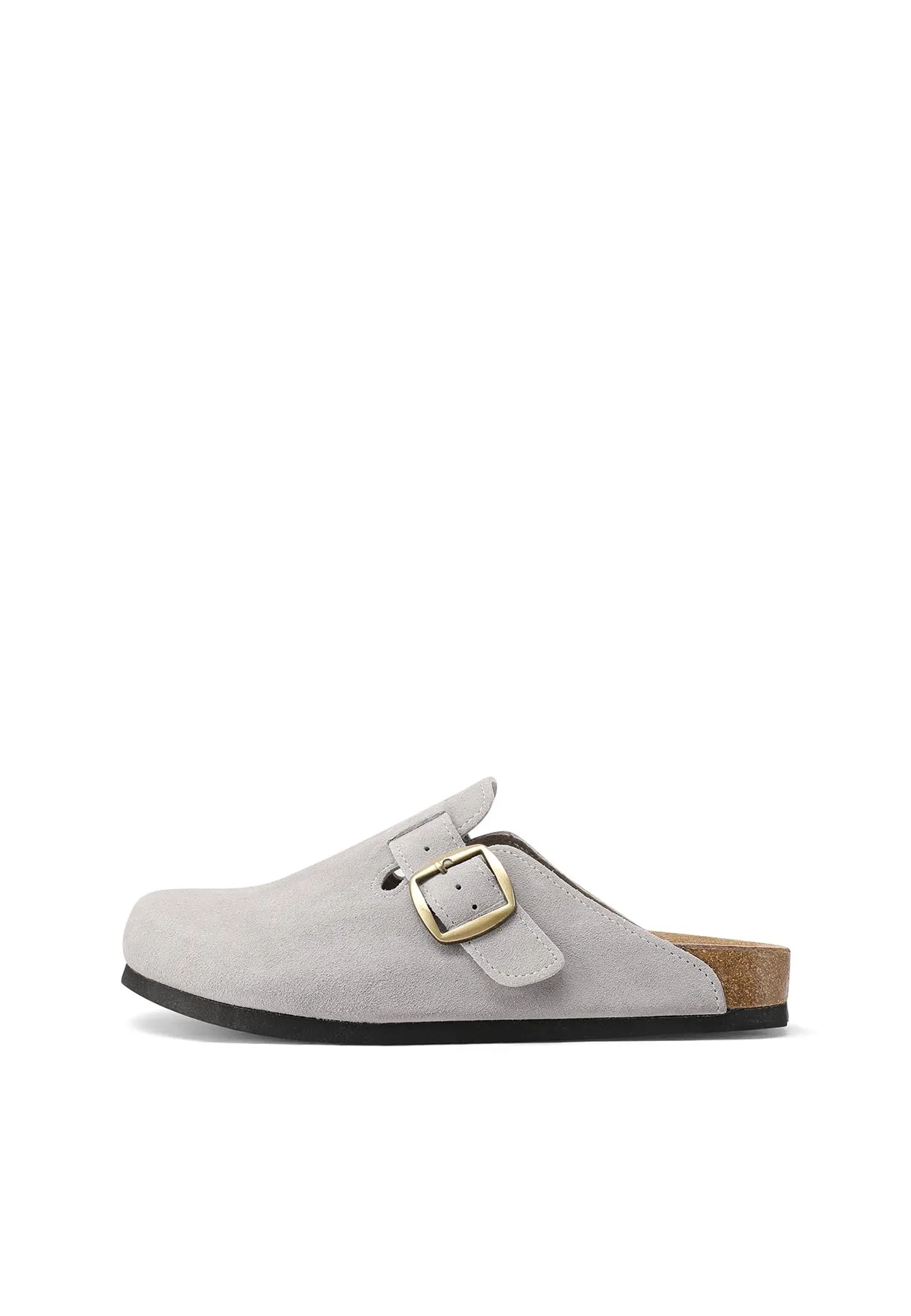 QUEEN HELENA Sabot Scamosciati Sandali Chiusi Donna X30-210 (Grigio, Sistema Taglie Calzature EU, Adulto, Donna, Numero, Media, 36) - immagine 4