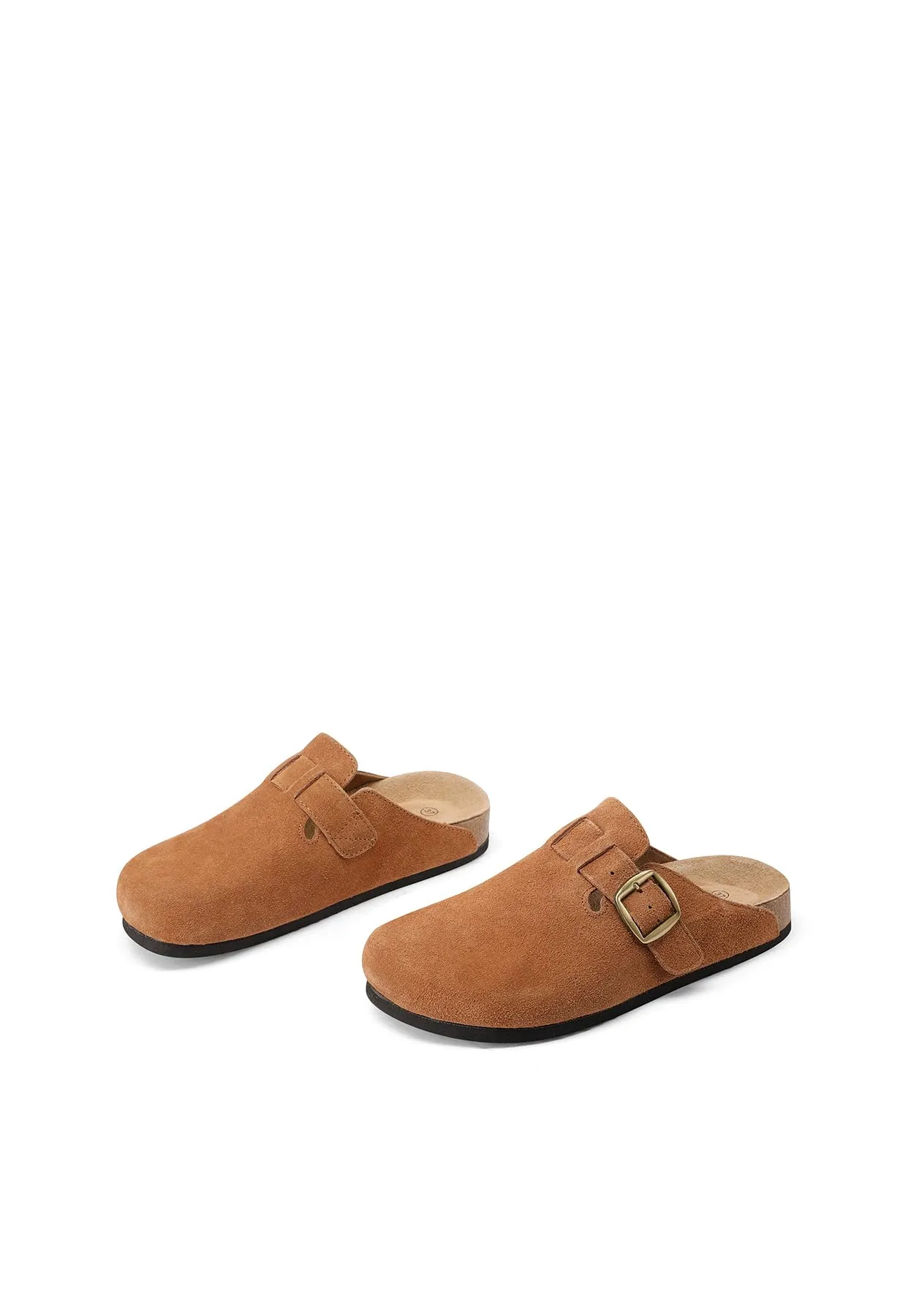 QUEEN HELENA Sabot Scamosciati Sandali Chiusi Donna X30-210 (Cuoio, Sistema Taglie Calzature EU, Adulto, Donna, Numero, Media, 37) - immagine 5