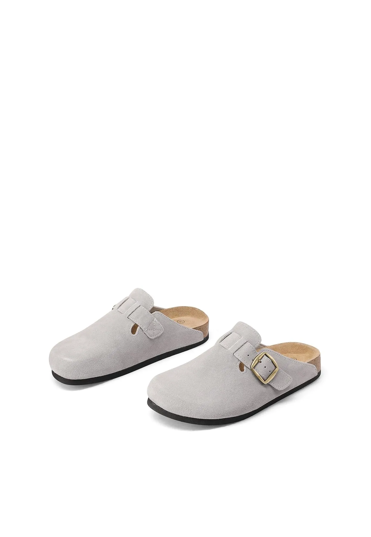 QUEEN HELENA Sabot Scamosciati Sandali Chiusi Donna X30-210 (Grigio, Sistema Taglie Calzature EU, Adulto, Donna, Numero, Media, 37) - immagine 5