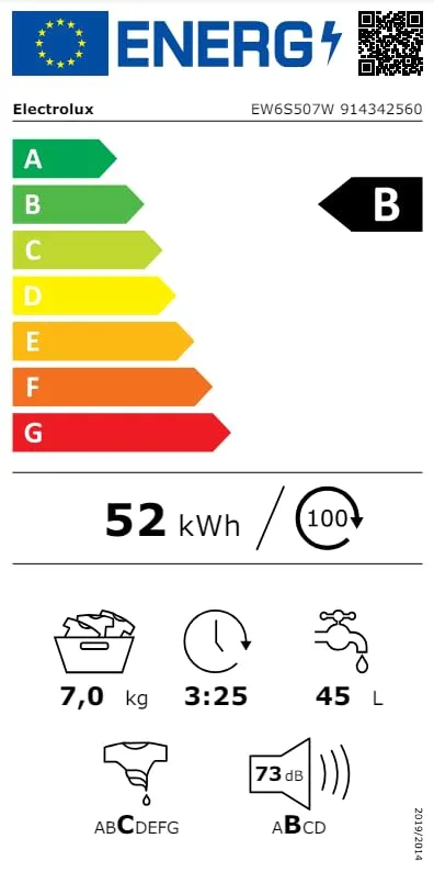 Electrolux Lavatrice Slim Carica Frontale 7 kg Classe B EW6S507W Bianco - immagine 6