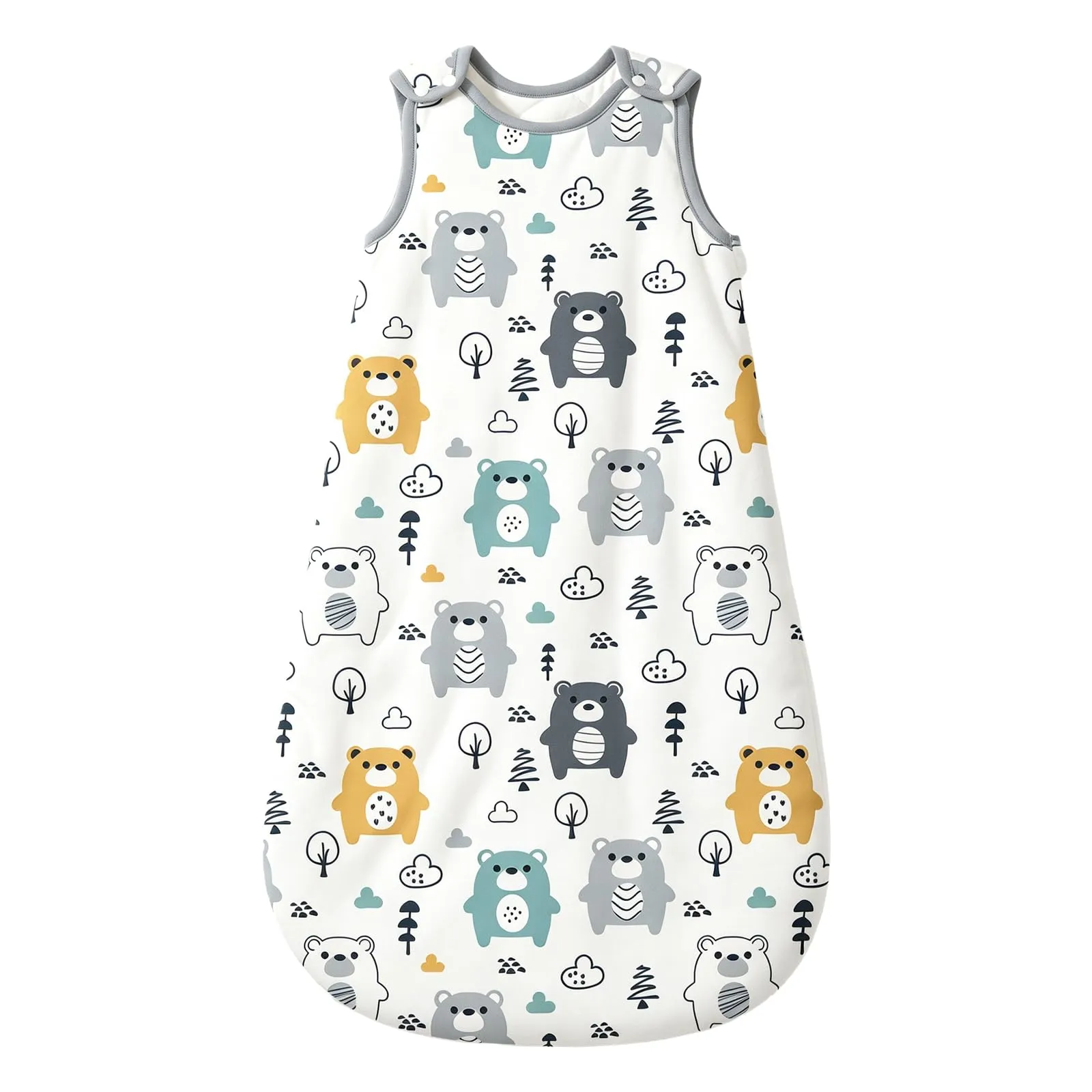 Mosebears Sacco nanna invernale per bambini, 2,5 Tog, 100% cotone, diverse dimensioni, dalla nascita fino a 18 mesi, adatto per tutto l'anno - immagine 1