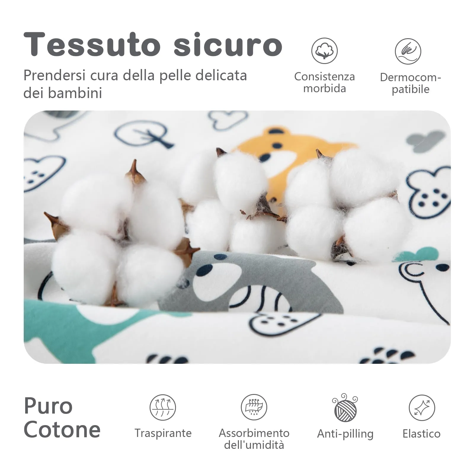 Mosebears Sacco nanna invernale per bambini, 2,5 Tog, 100% cotone, diverse dimensioni, dalla nascita fino a 18 mesi, adatto per tutto l'anno - immagine 3
