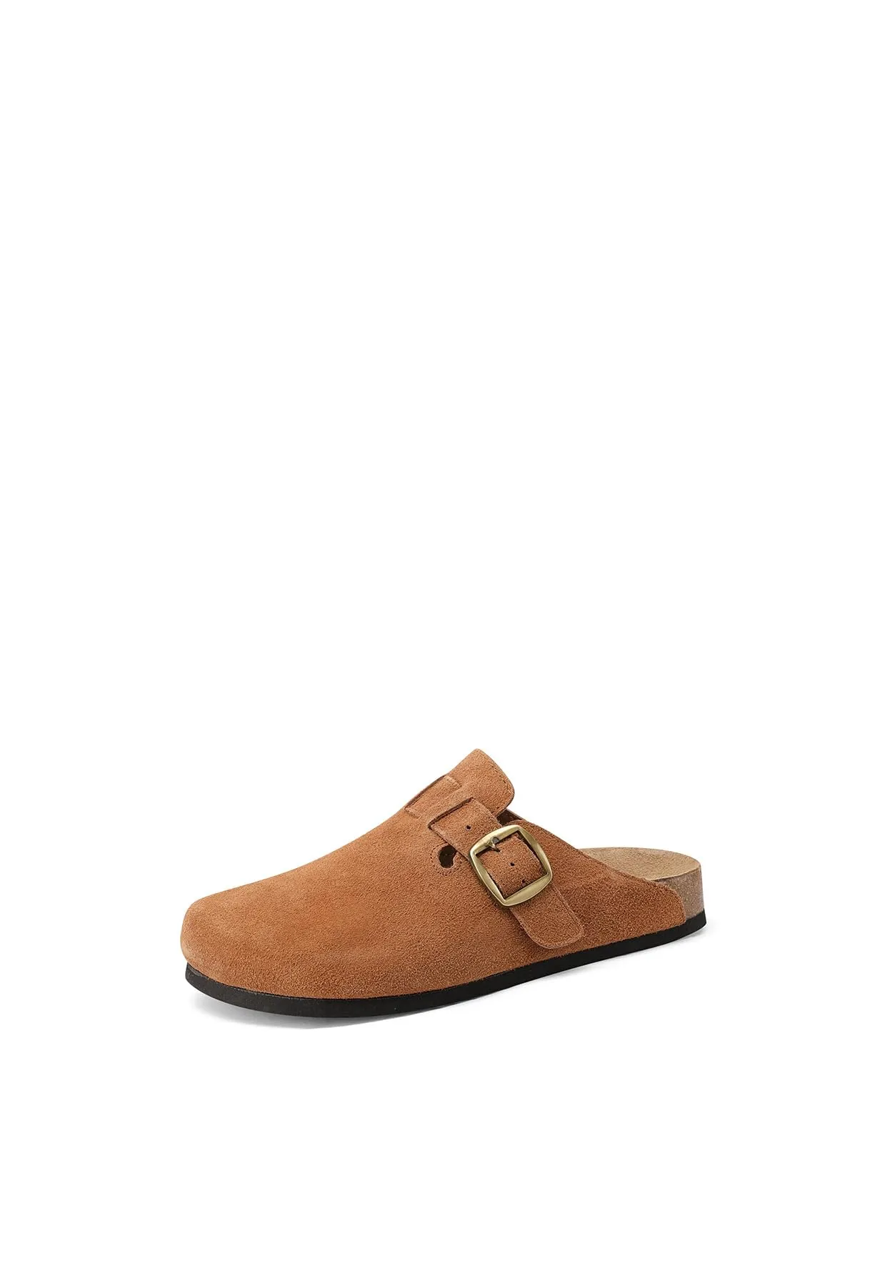 QUEEN HELENA Sabot Scamosciati Sandali Chiusi Donna X30-210 (Cuoio, Sistema Taglie Calzature EU, Adulto, Donna, Numero, Media, 35) - immagine 1