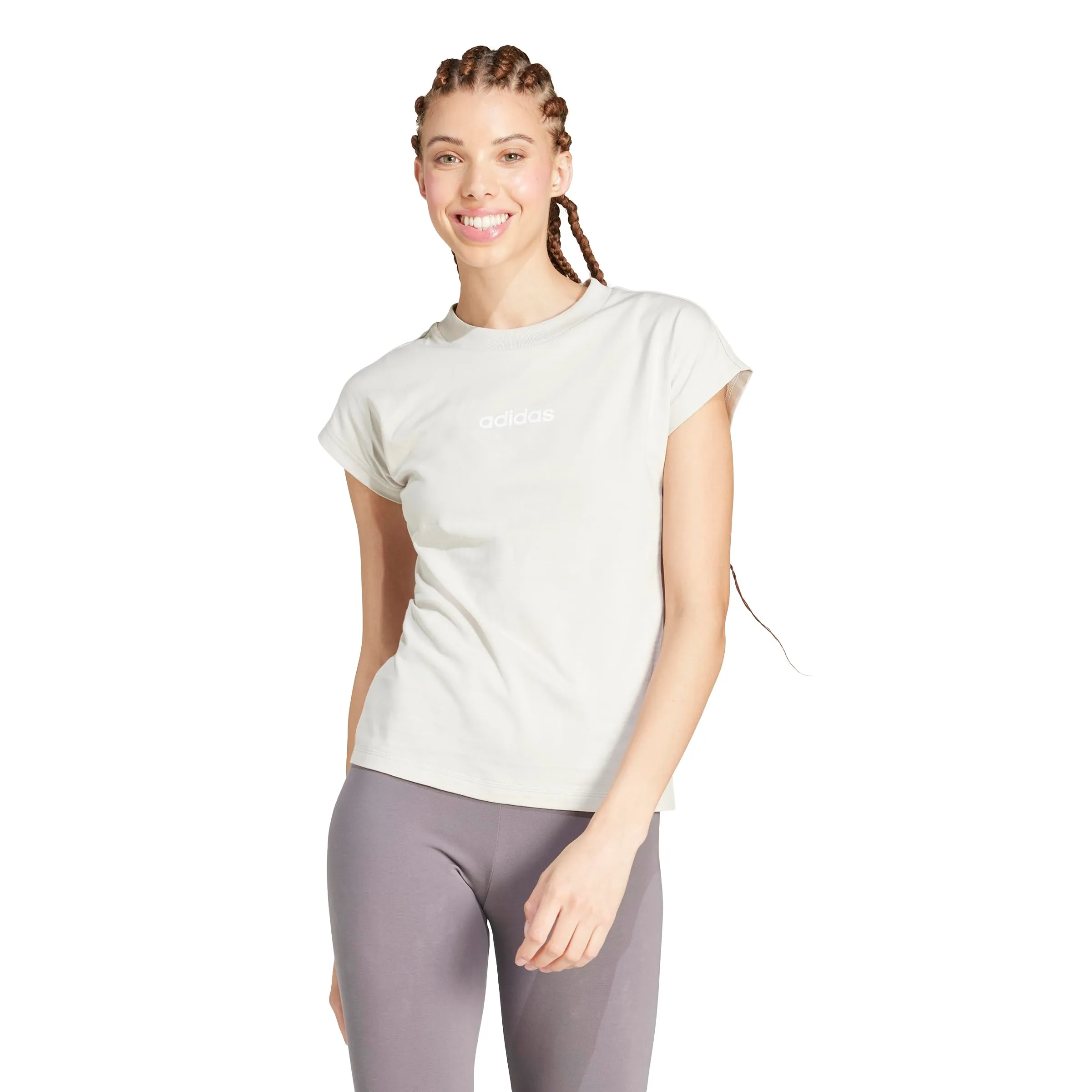 adidas Essentials Linear T-shirt da donna in cotone, L - immagine 1