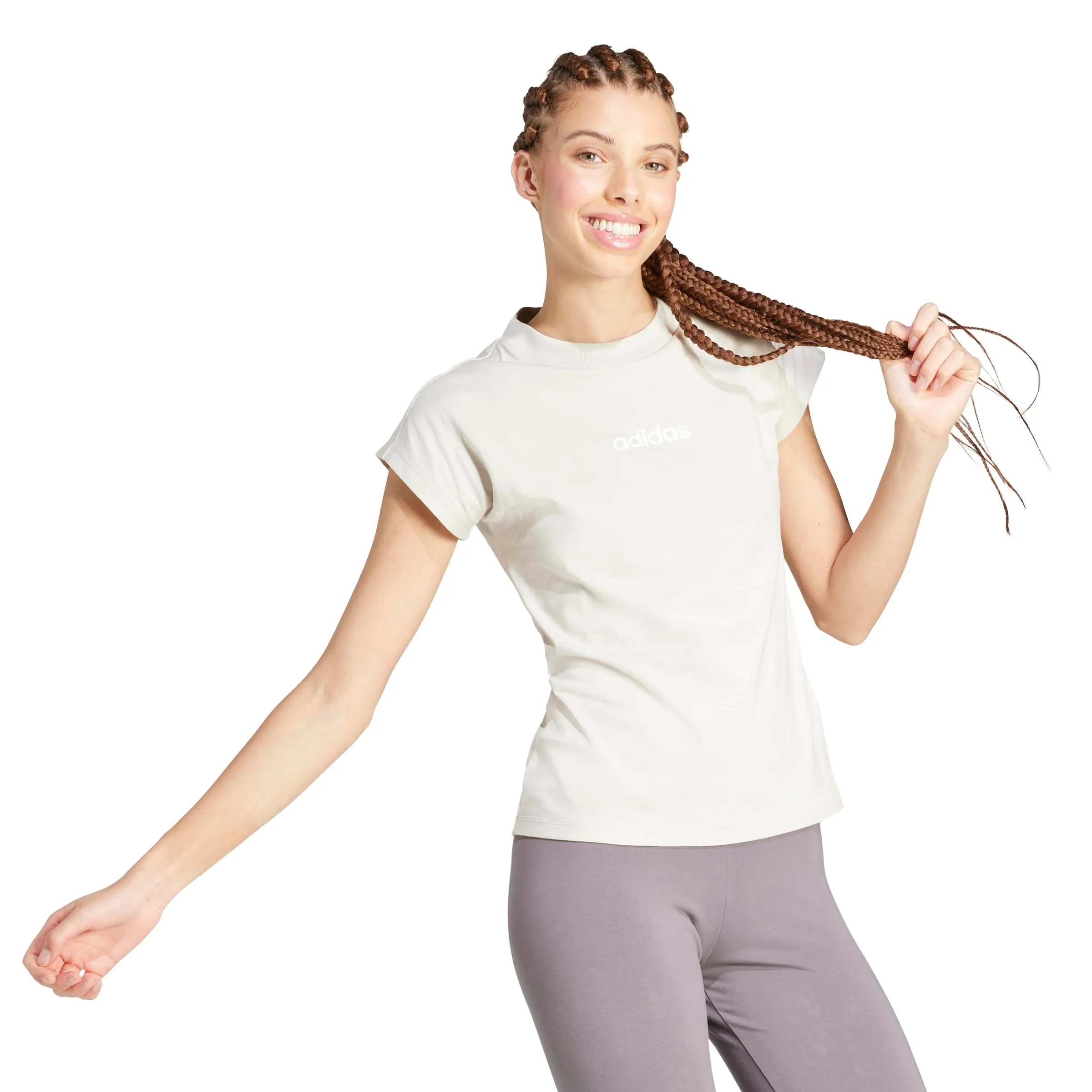 adidas Essentials Linear T-shirt da donna in cotone, L - immagine 3