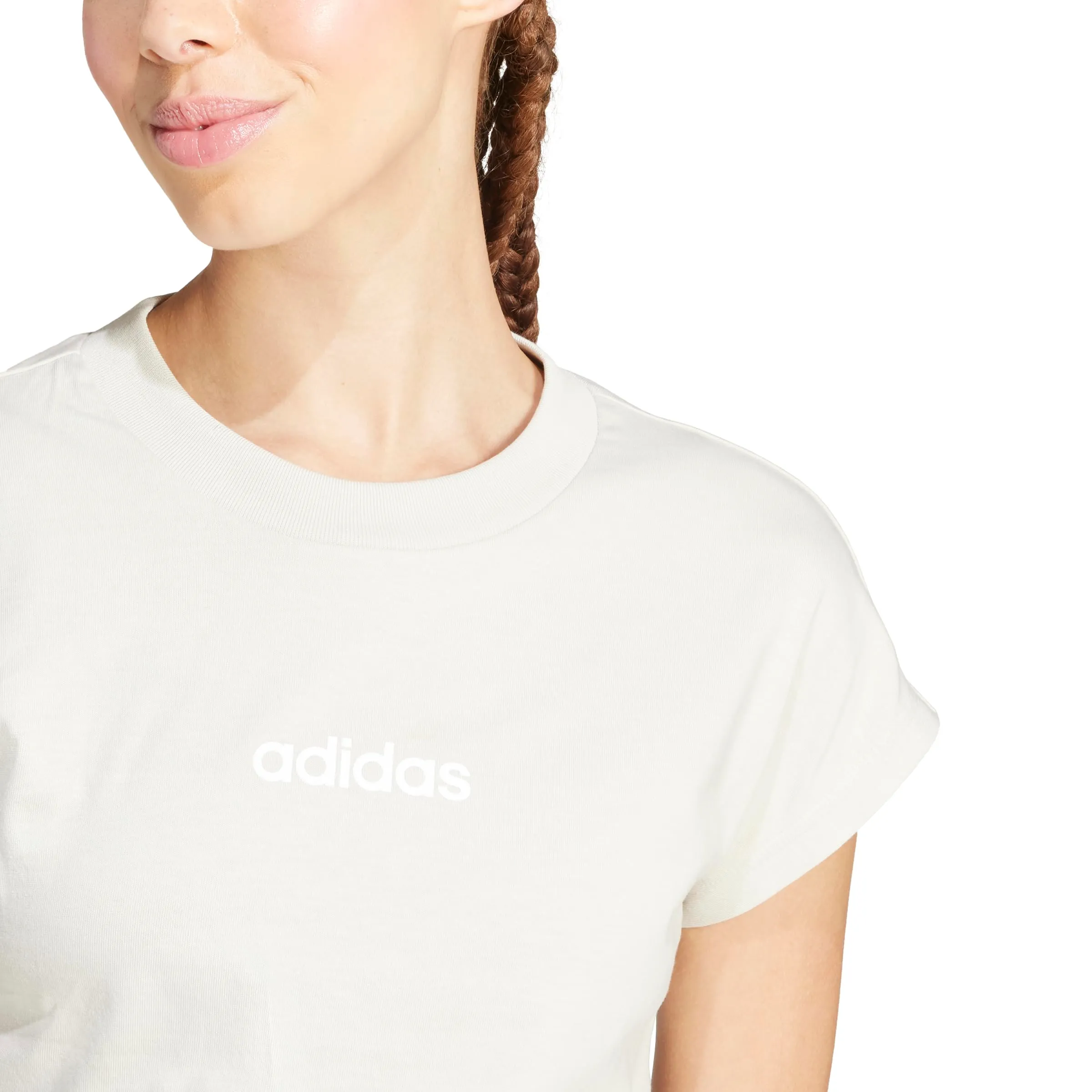 adidas Essentials Linear T-shirt da donna in cotone, L - immagine 5