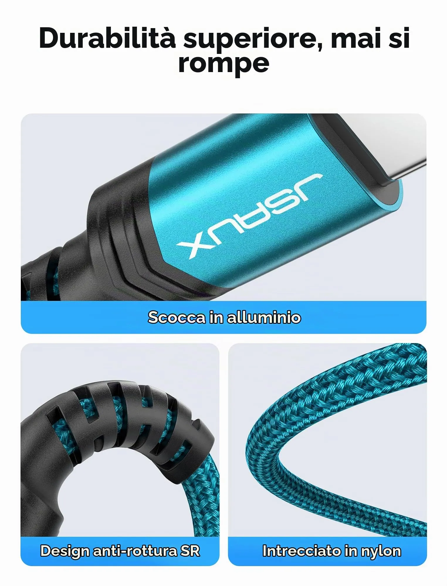 JSAUX Cavo AUX da USB C a jack da 1 m, da USB C a jack da 3,5 mm, in nylon intrecciato, per iPhone 15 Pro Max/15 Plus, Samsung Galaxy S24/S23 Ultra-verde - immagine 6