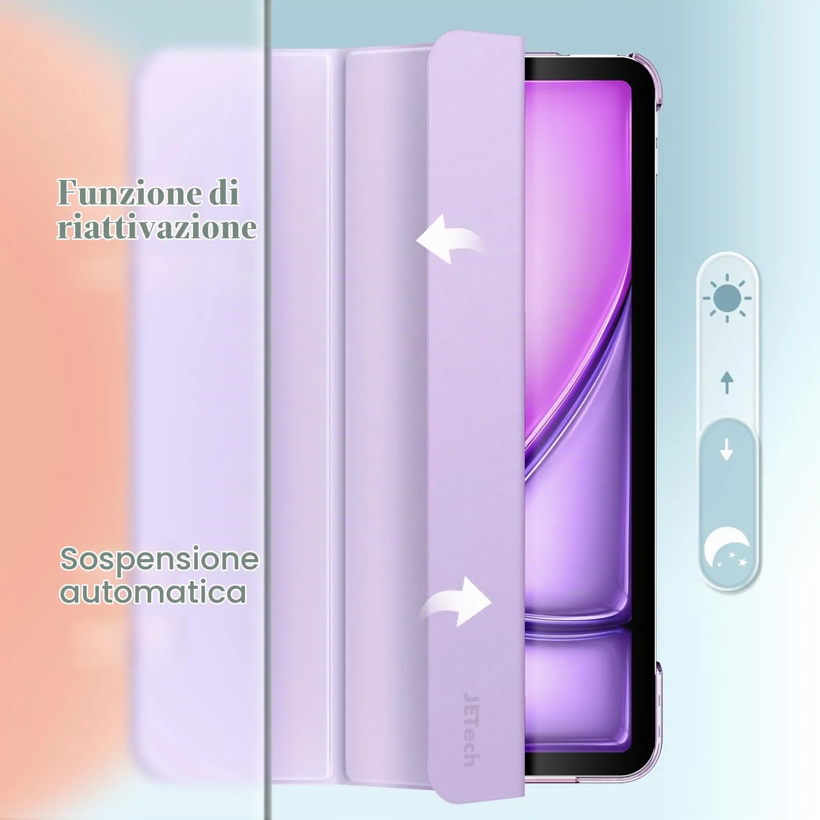 JETech Custodia per iPad Air 13" M4/M3/M2, Viola - immagine 6