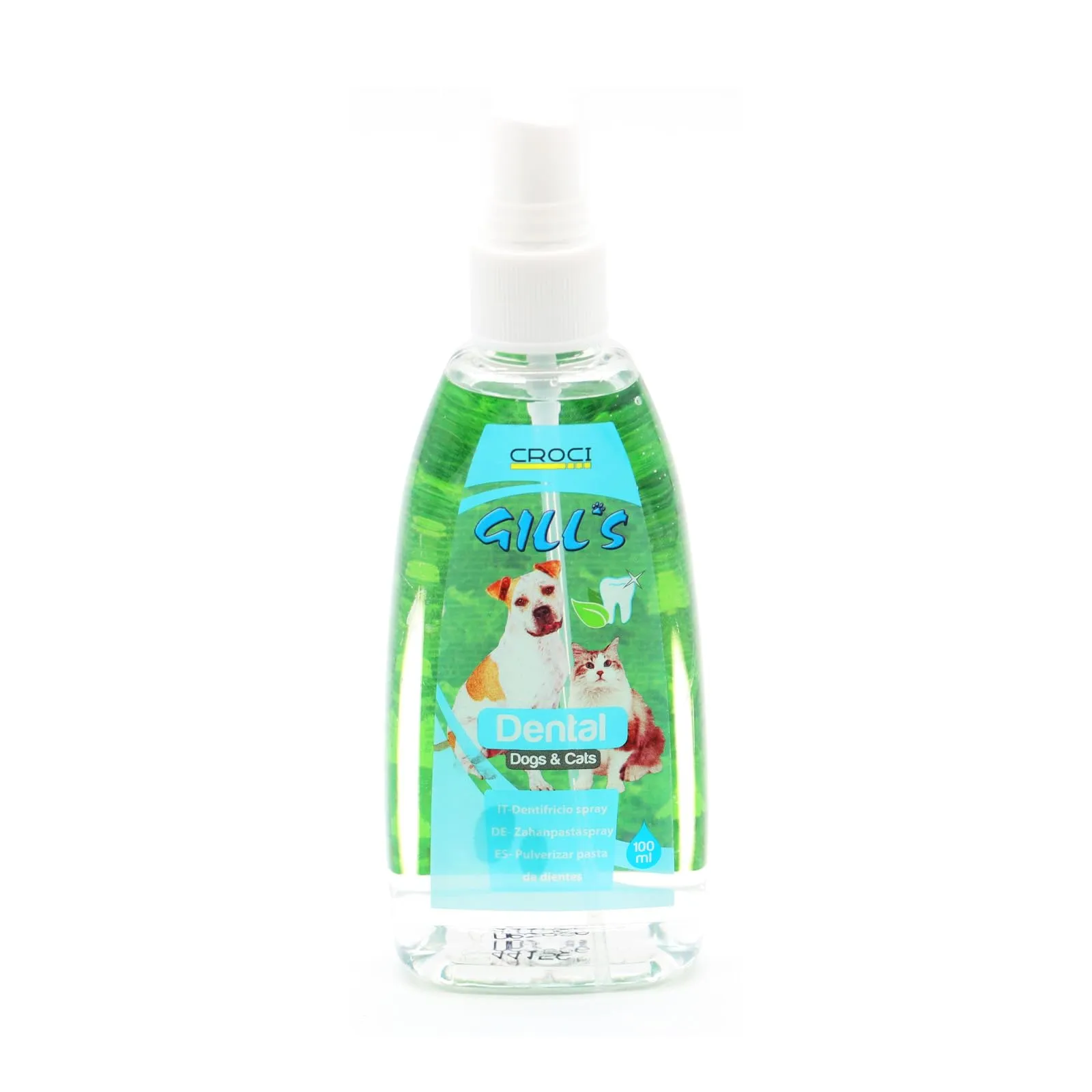 CROCI GILL DENTAL, Dentifricio spray per cani e gatti, Dentifricio liquido senza spazzolino e senza risciacquo, formato 100ml - immagine 1