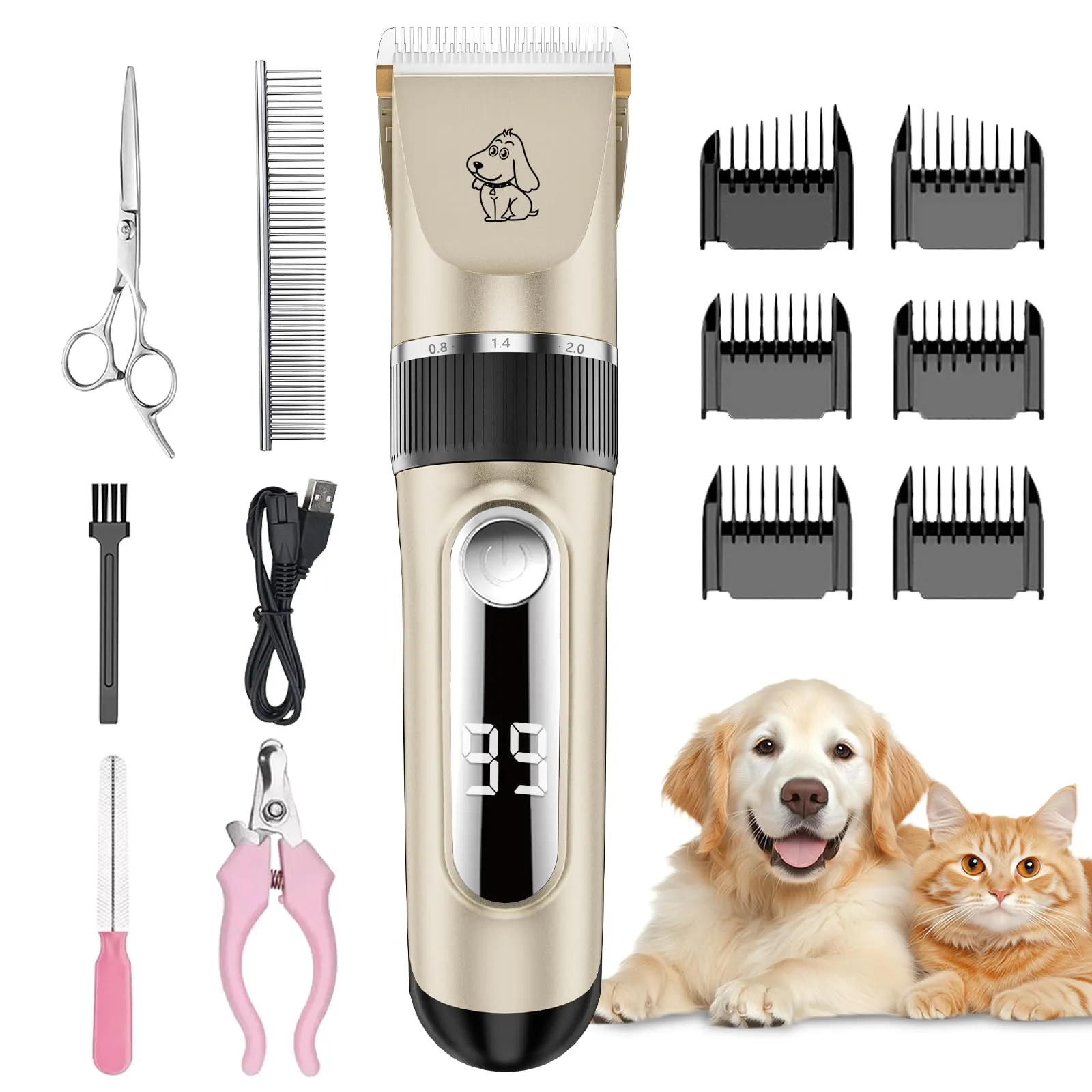 Tosatrice Professionale per Cani Impermeabile IPX7 Silenzioso Display LED - immagine 1