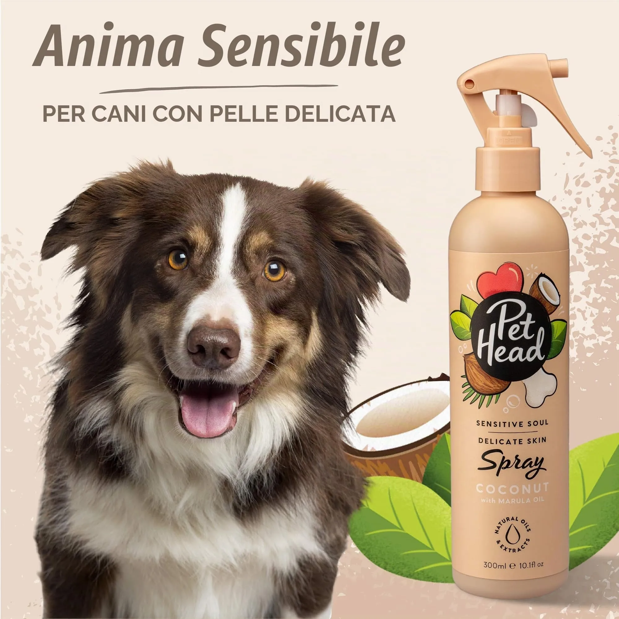 Pet Head Deodorante Spray per Cani con Pelle sensibile, ipoallergenico, Marrone - immagine 3
