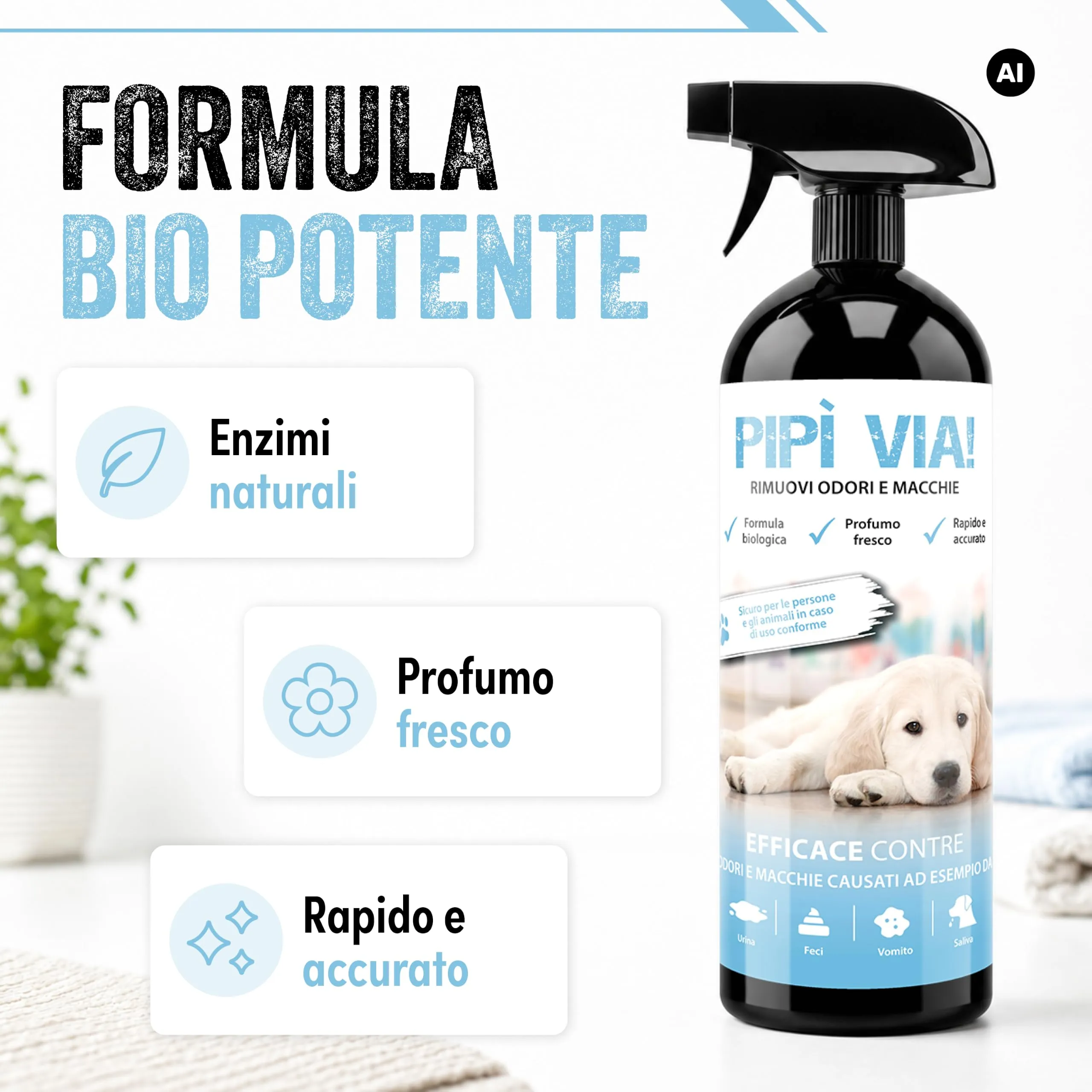 Elimina Urina Cane 750 ml - Detergente Enzimatico Smacchiatore Odori - immagine 4