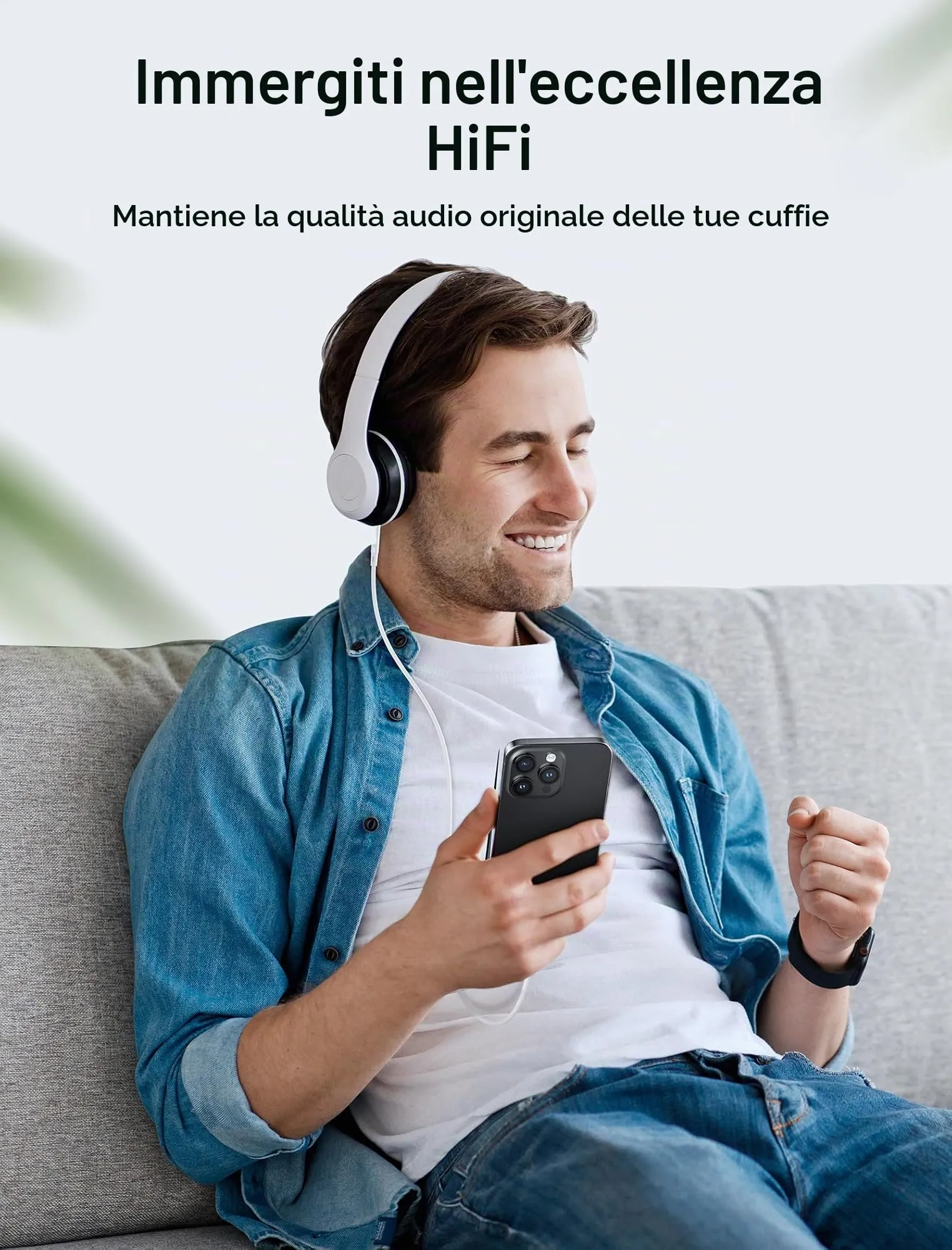 JSAUX Cavo da USB C a 3,5mm jack 1m, Adattatore USB C a 3,5 mm Audio Aux Cavo Cuffia Stereo Auto Compatibile con iPhone 15 Pro Max/15 Pro/15 Plus/15, Samsung Galaxy S23 S22 Ultra, Huawei P40-Bianco - immagine 2