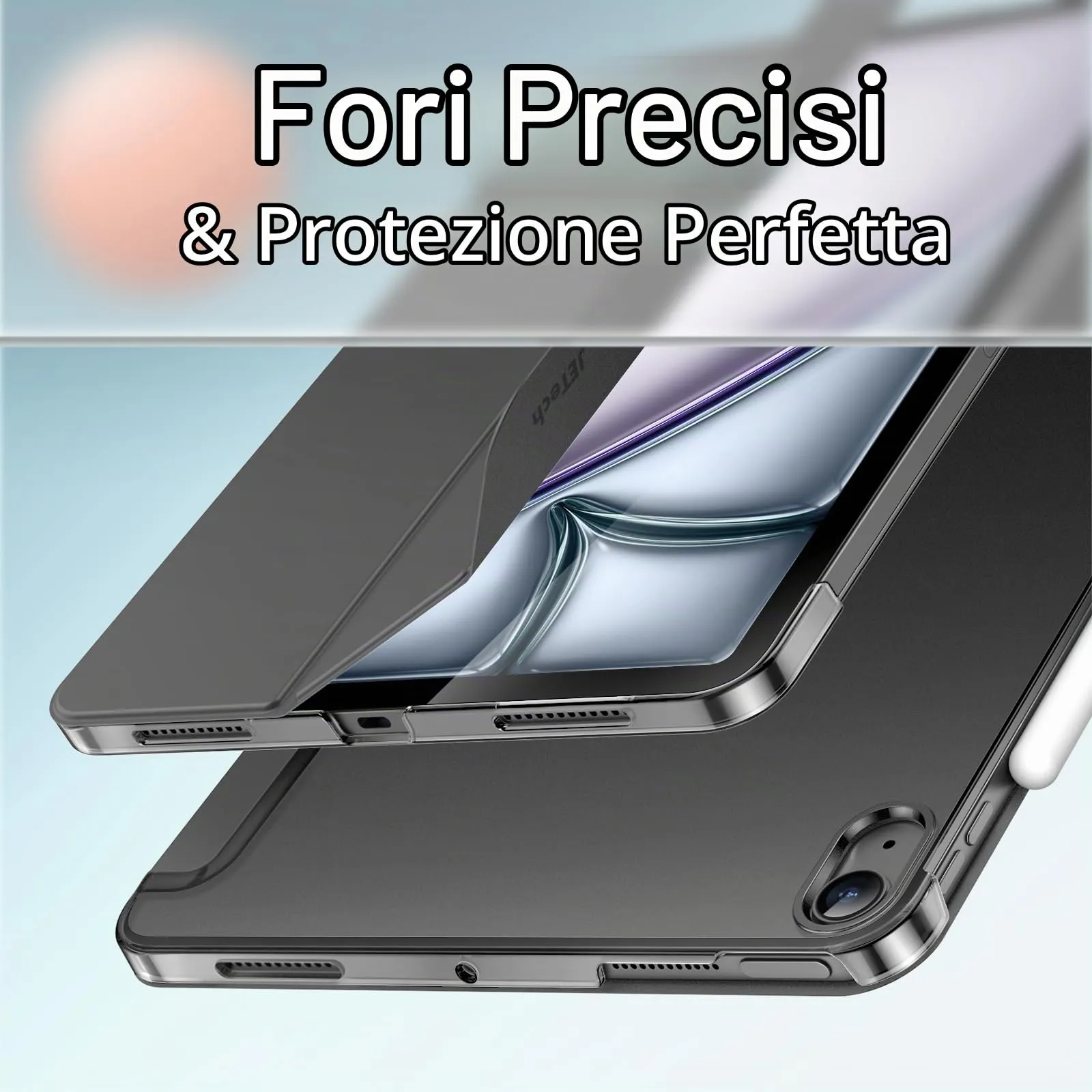 JETech Custodia per iPad Air 13" M4/M3/M2, Grigio Siderale - immagine 3