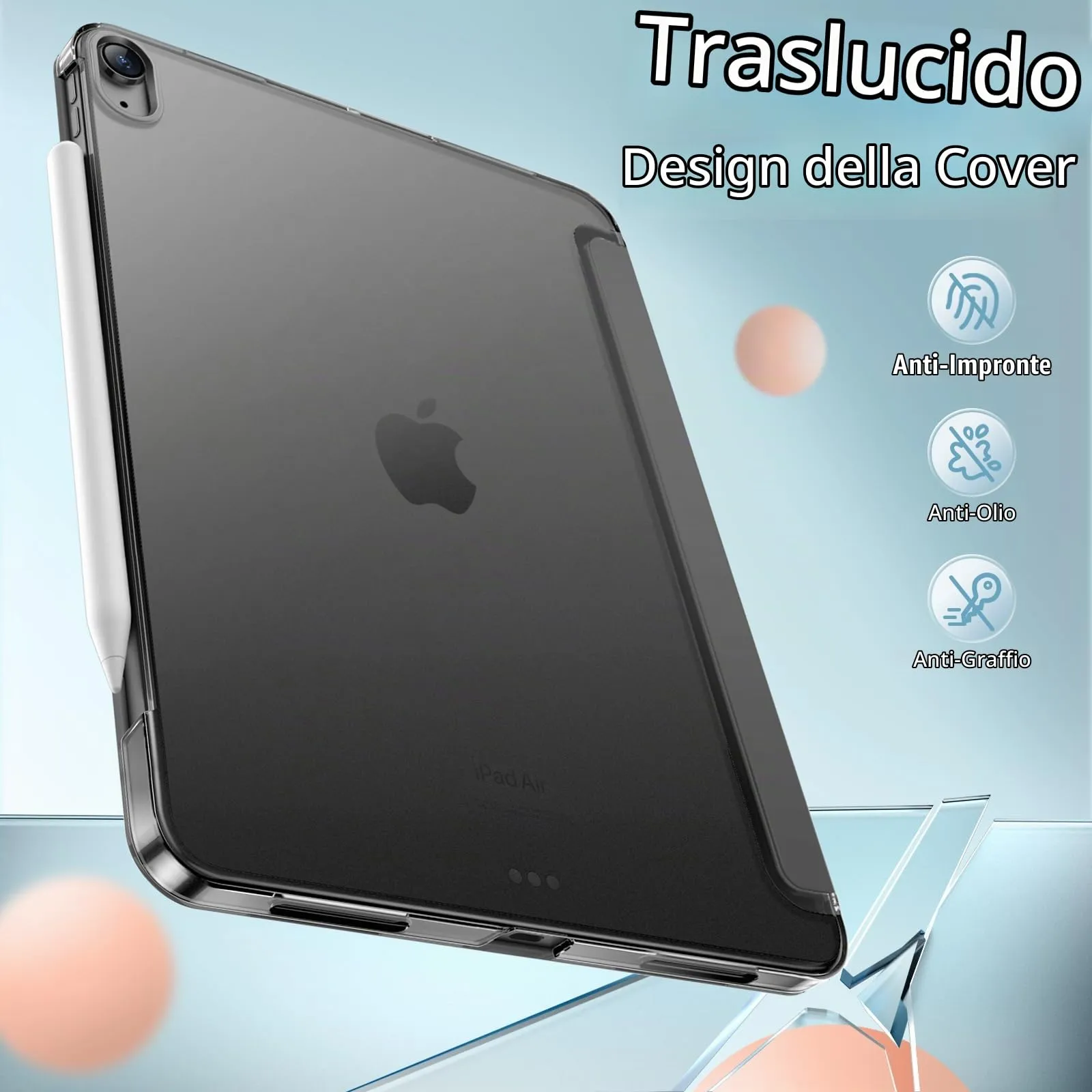 JETech Custodia per iPad Air 13" M4/M3/M2, Grigio Siderale - immagine 4