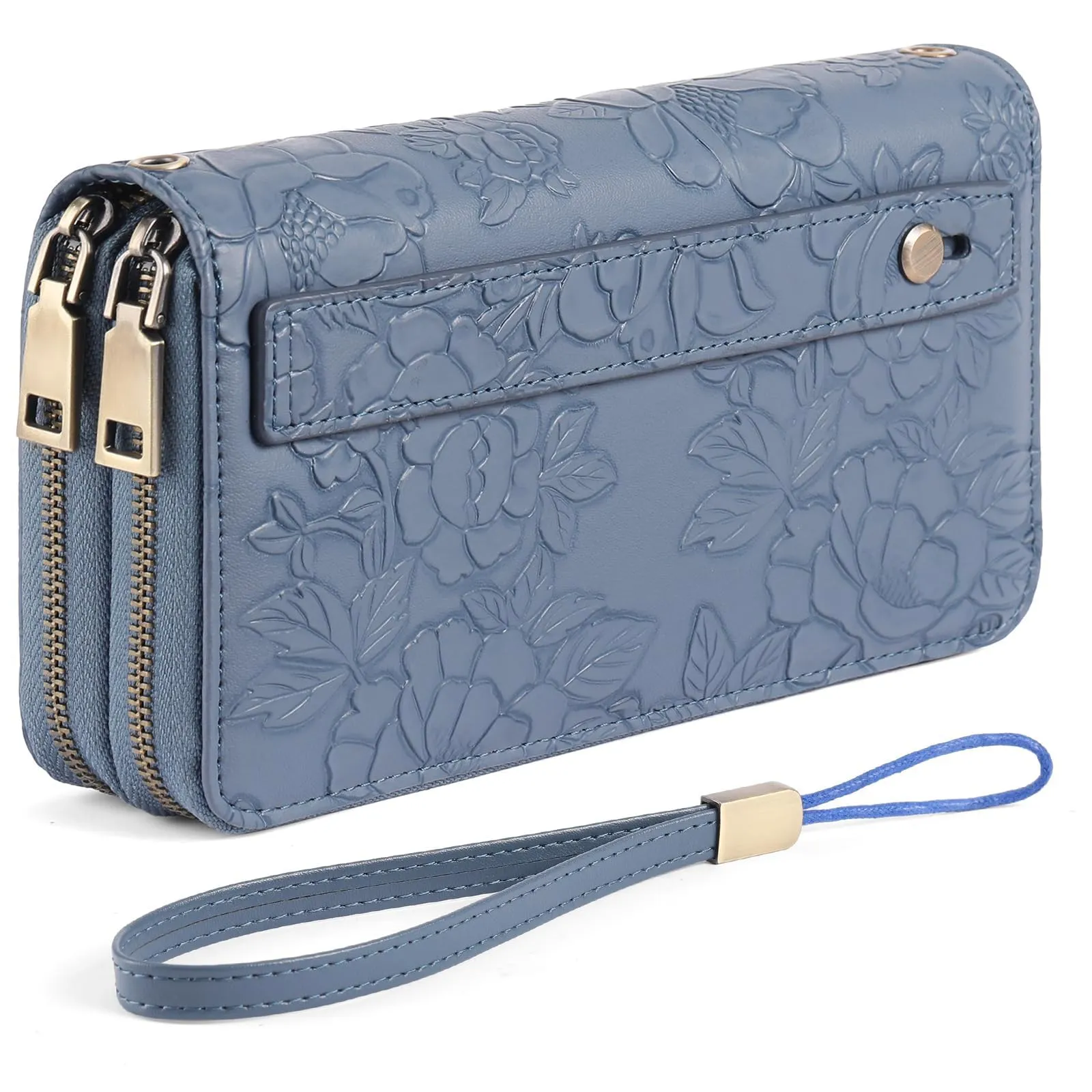 GAEKEAO Portafoglio Donna Grande, Portamonete Vegan in Pelle, Porta Tessere Blocco RFID, Portacarte di Credito, Porta Tessere, Borsellino Doppia Cerniera, Idee Regalo - immagine 1