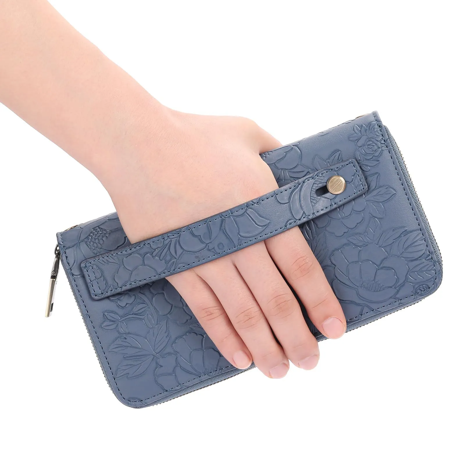 GAEKEAO Portafoglio Donna Grande, Portamonete Vegan in Pelle, Porta Tessere Blocco RFID, Portacarte di Credito, Porta Tessere, Borsellino Doppia Cerniera, Idee Regalo - immagine 7