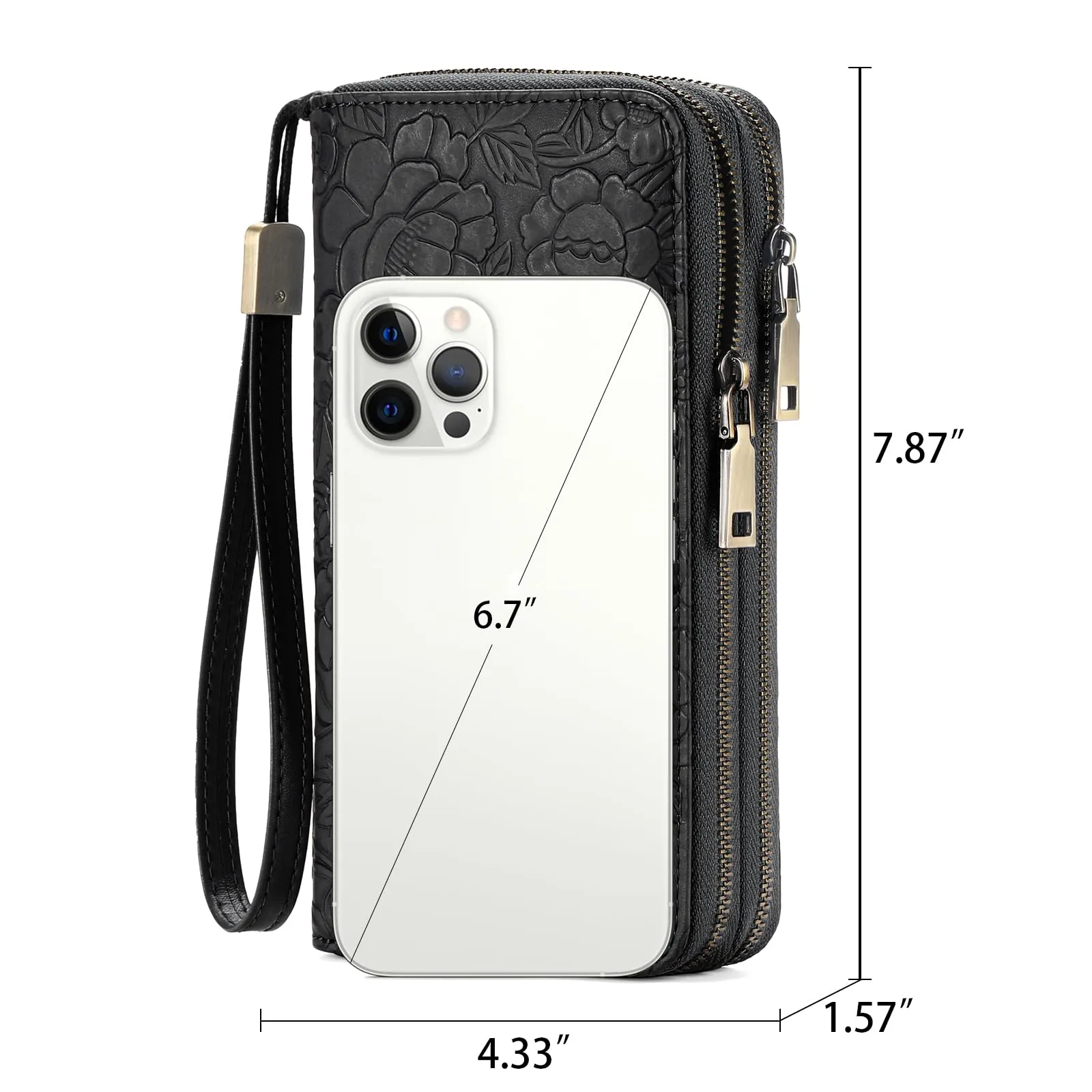 GAEKEAO Portafoglio Donna Grande, Portamonete Vegan in Pelle, Porta Tessere Blocco RFID, Portacarte di Credito, Porta Tessere, Borsellino Doppia Cerniera, Idee Regalo - immagine 3