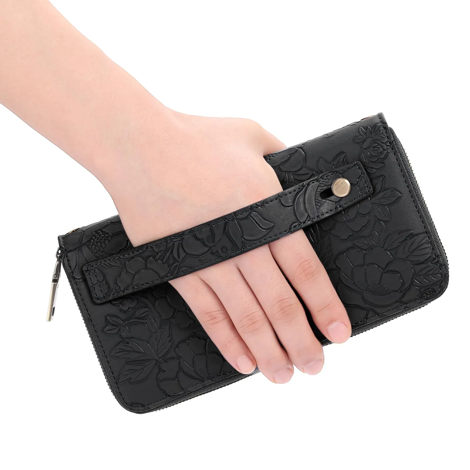 GAEKEAO Portafoglio Donna Grande, Portamonete Vegan in Pelle, Porta Tessere Blocco RFID, Portacarte di Credito, Porta Tessere, Borsellino Doppia Cerniera, Idee Regalo - immagine 7