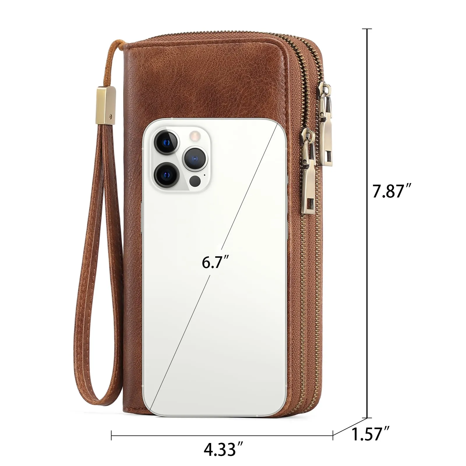 GAEKEAO Portafoglio Donna Grande, Portamonete Vegan in Pelle, Porta Tessere Blocco RFID, Portacarte di Credito, Porta Tessere, Borsellino Doppia Cerniera, Idee Regalo - immagine 6