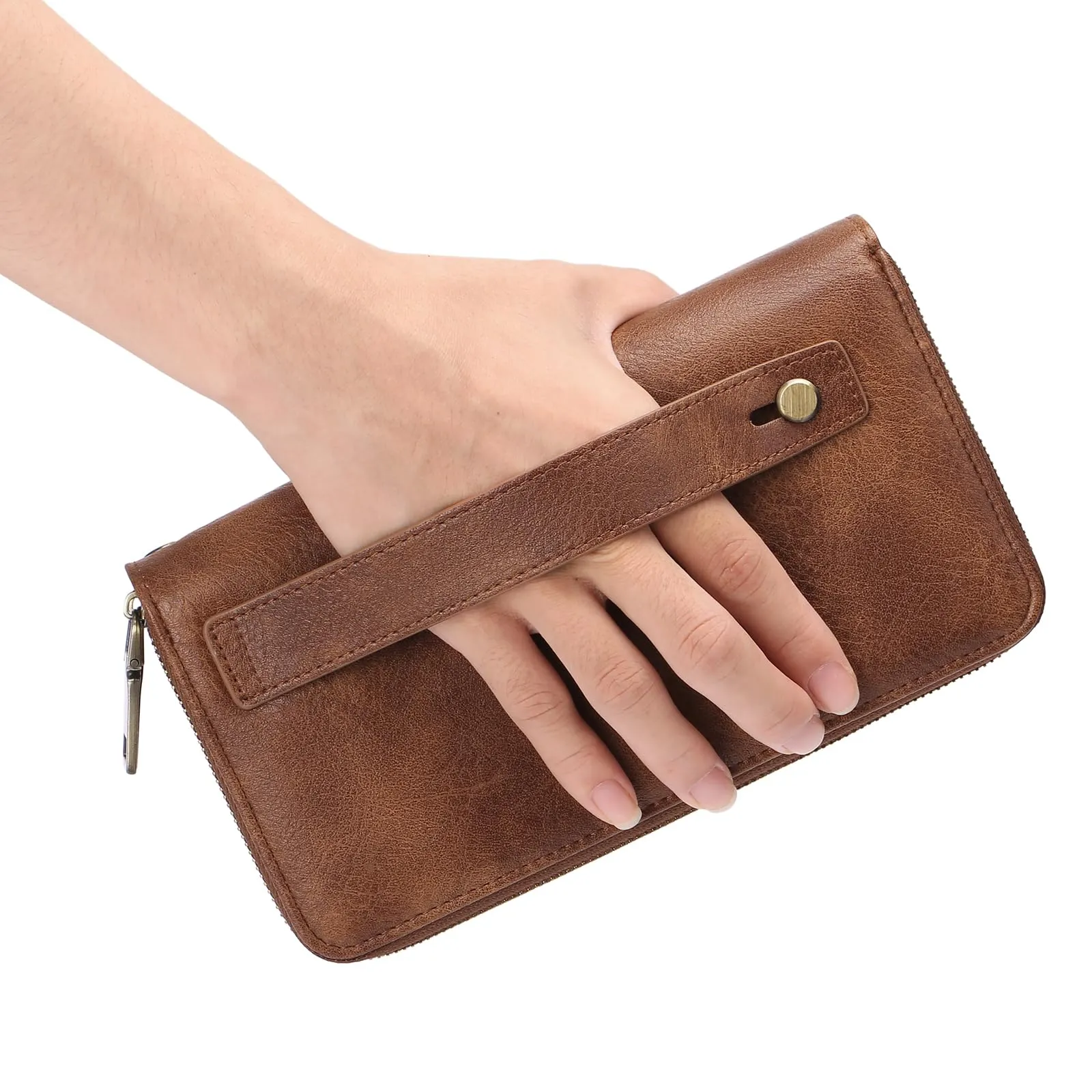 GAEKEAO Portafoglio Donna Grande, Portamonete Vegan in Pelle, Porta Tessere Blocco RFID, Portacarte di Credito, Porta Tessere, Borsellino Doppia Cerniera, Idee Regalo - immagine 7