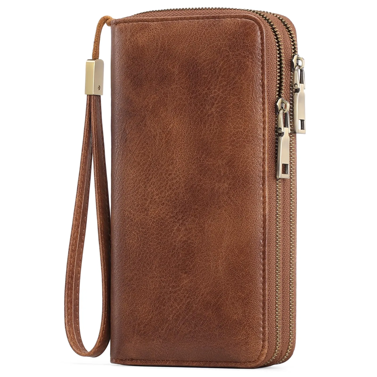 GAEKEAO Portafoglio Donna Grande, Portamonete Vegan in Pelle, Porta Tessere Blocco RFID, Portacarte di Credito, Porta Tessere, Borsellino Doppia Cerniera, Idee Regalo - immagine 8