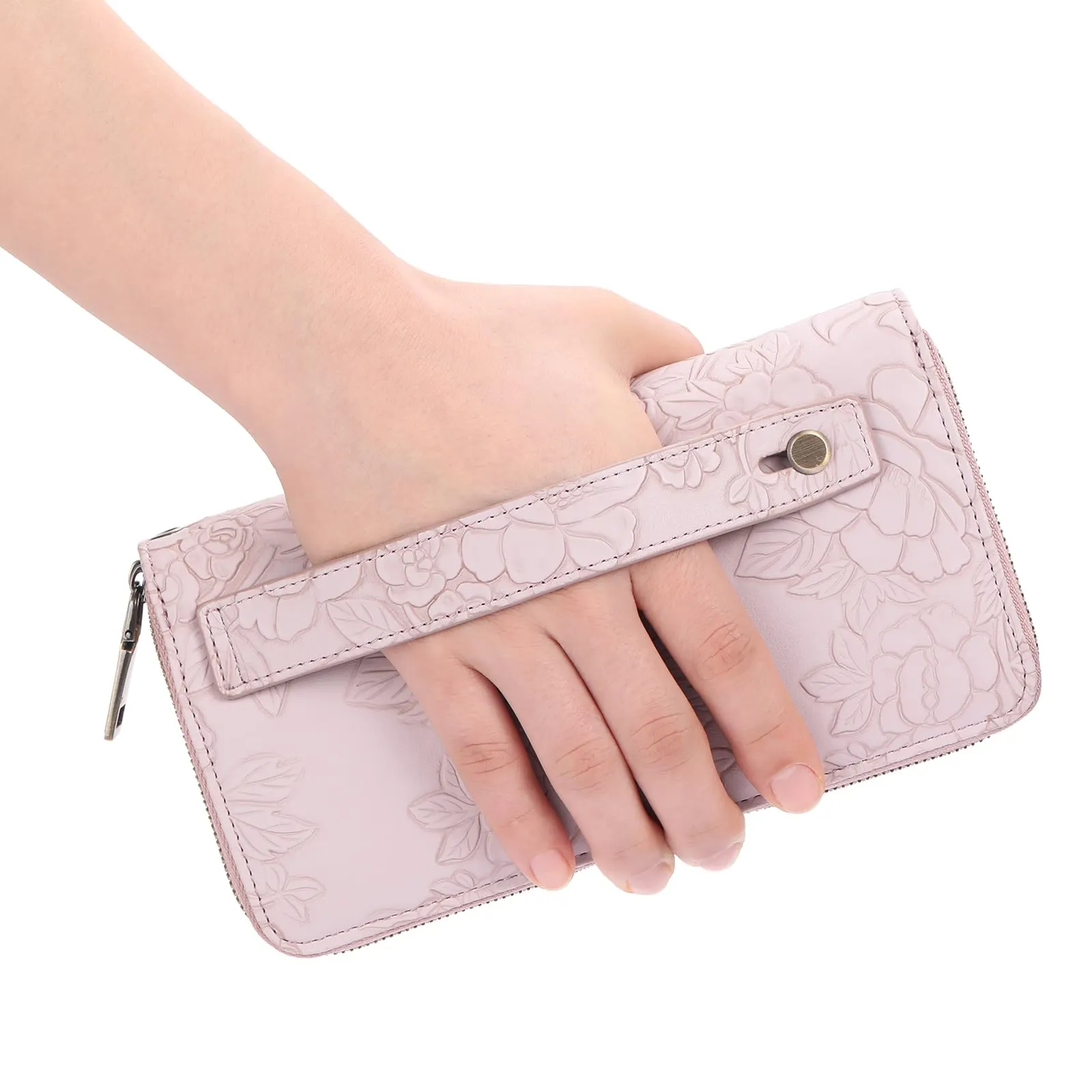 GAEKEAO Portafoglio Donna Grande, Portamonete Vegan in Pelle, Porta Tessere Blocco RFID, Portacarte di Credito, Porta Tessere, Borsellino Doppia Cerniera, Idee Regalo - immagine 7