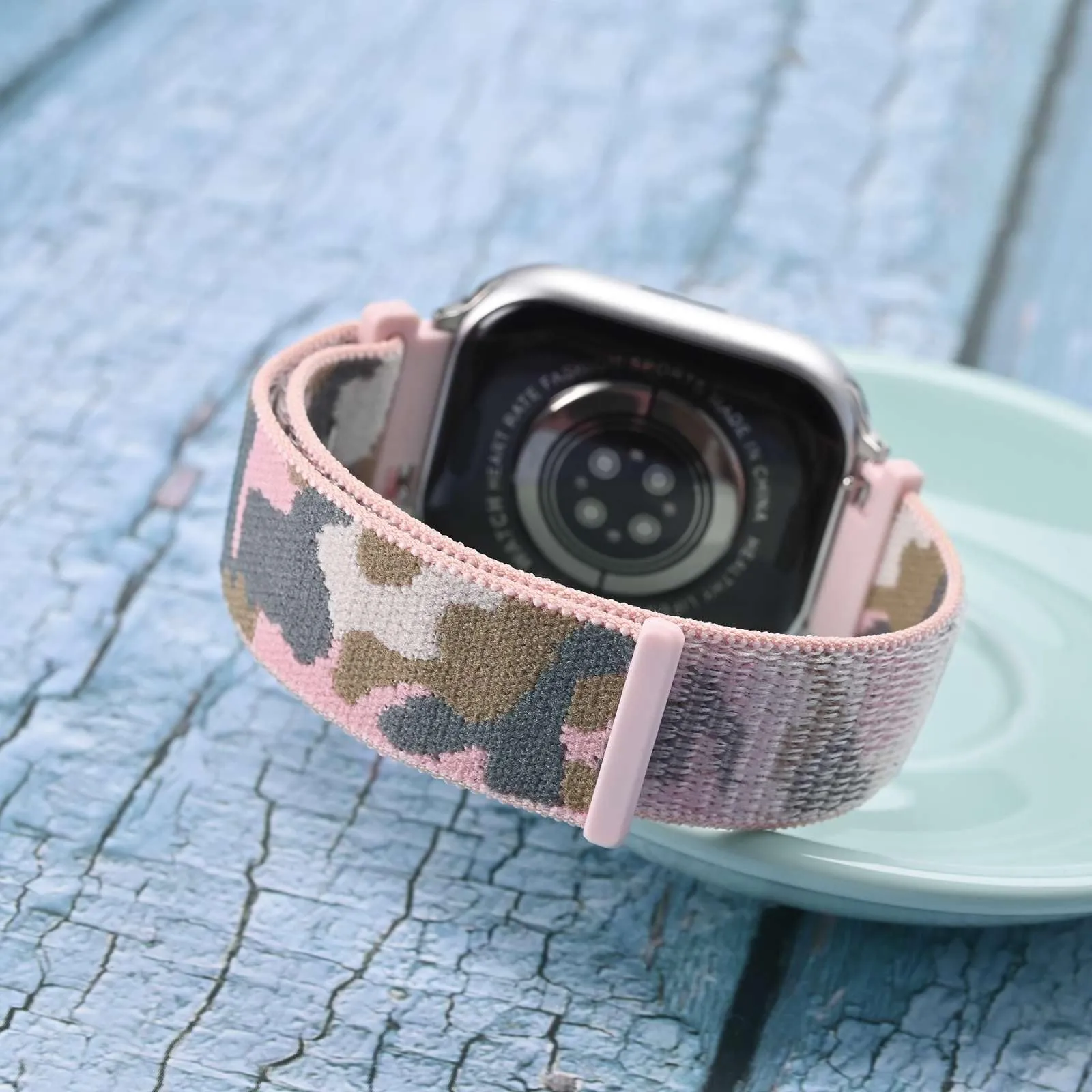 WOCCI 16mm Sportivo Cinturino in Nylon, Cinturini per Orologi a Sgancio Rapido per Uomo e Donna (Camo Rosa) - immagine 7