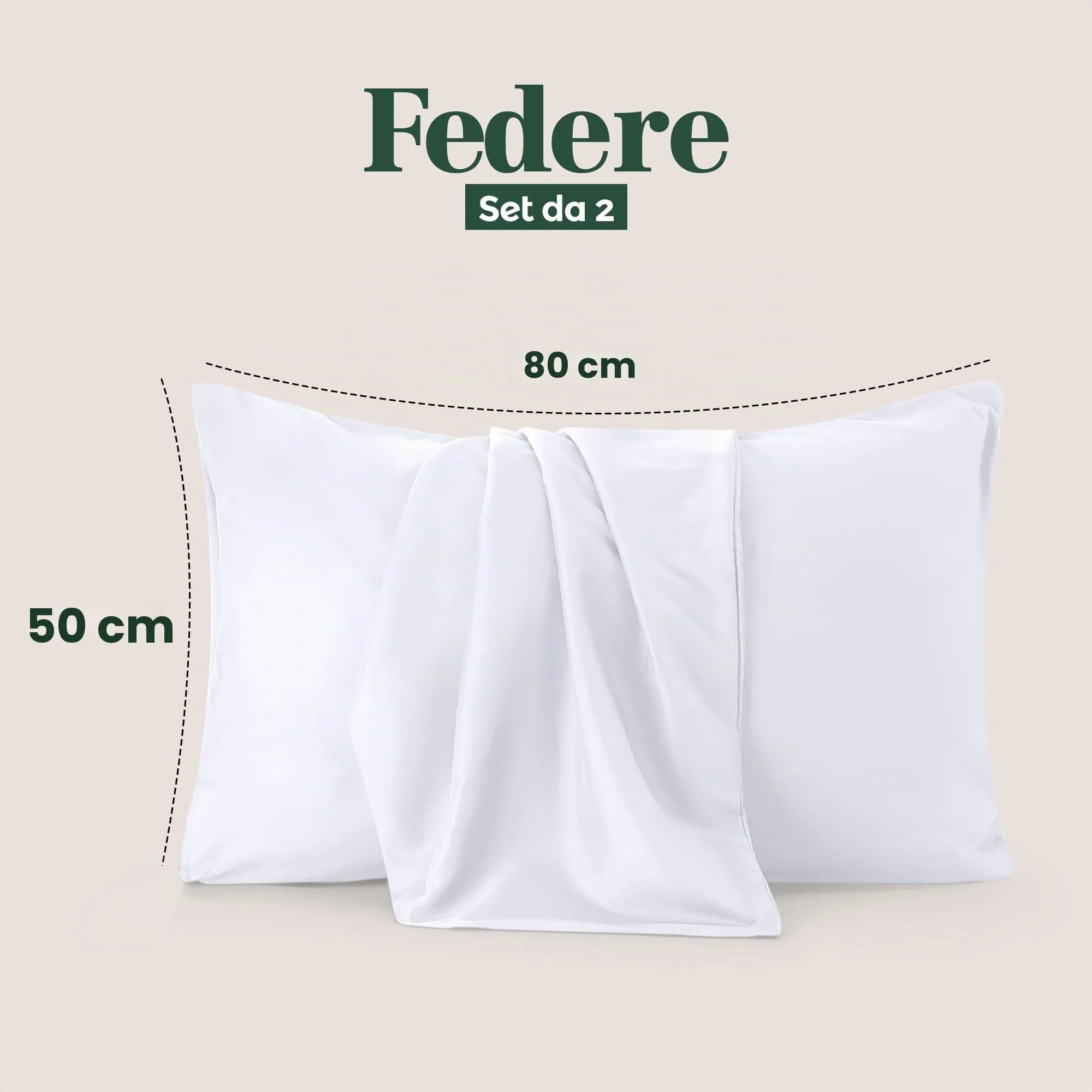 Utopia Bedding - Federe Set Di 2 Copricuscino - 50 x 80 cm - Bianco - immagine 2