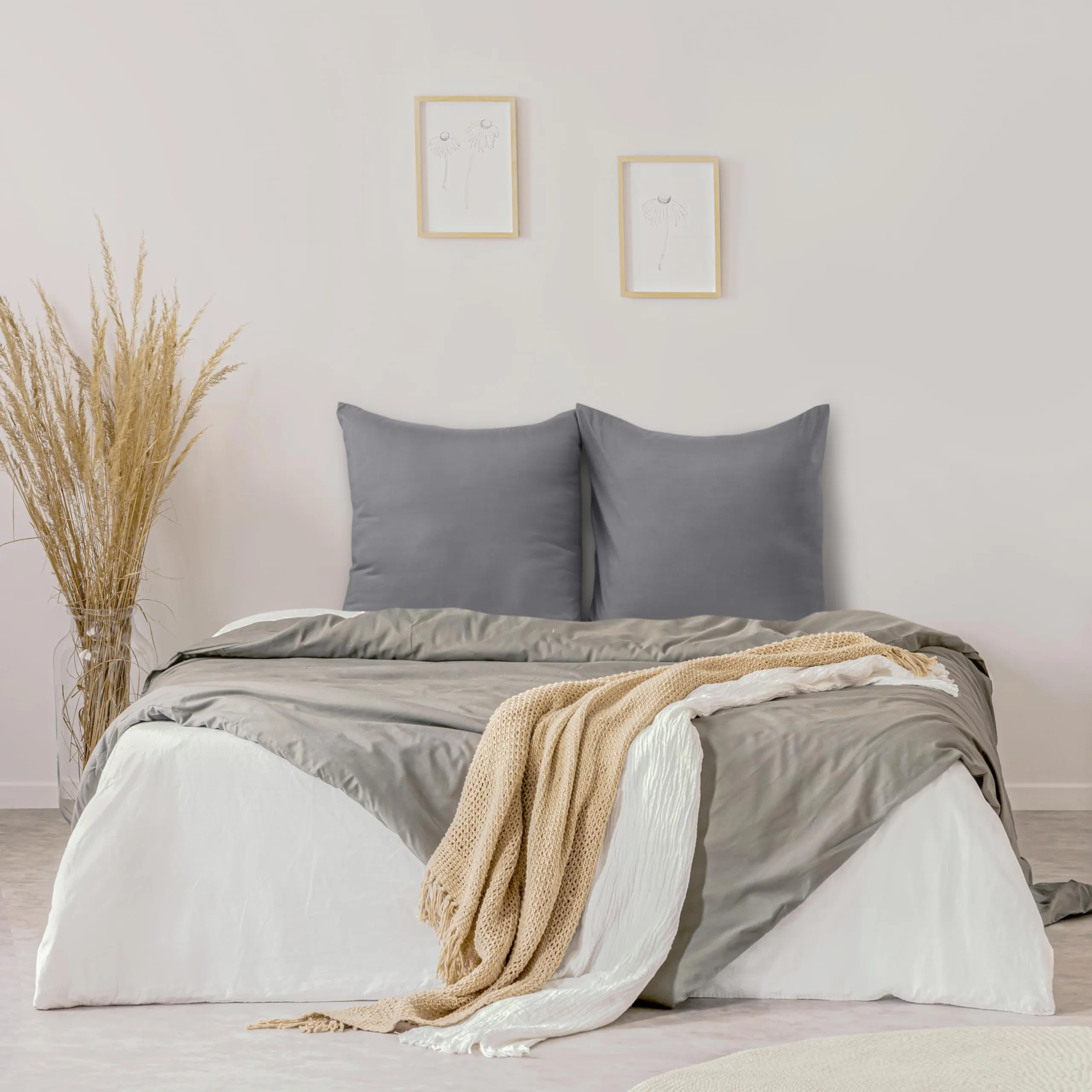 Utopia Bedding - Federe Set Di 2 Copricuscino - 80 x 80 cm - Grigio - immagine 9
