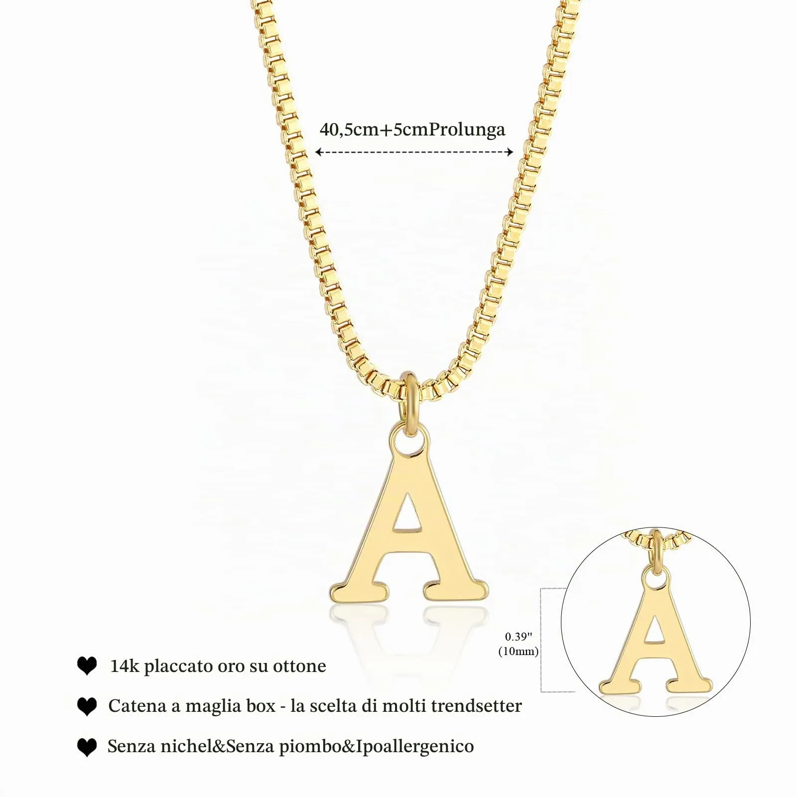Esmoly Iniziale Collana Donna Placato Oro/Argento Choker Regalo Compleanno Donna (Oro A) - immagine 5