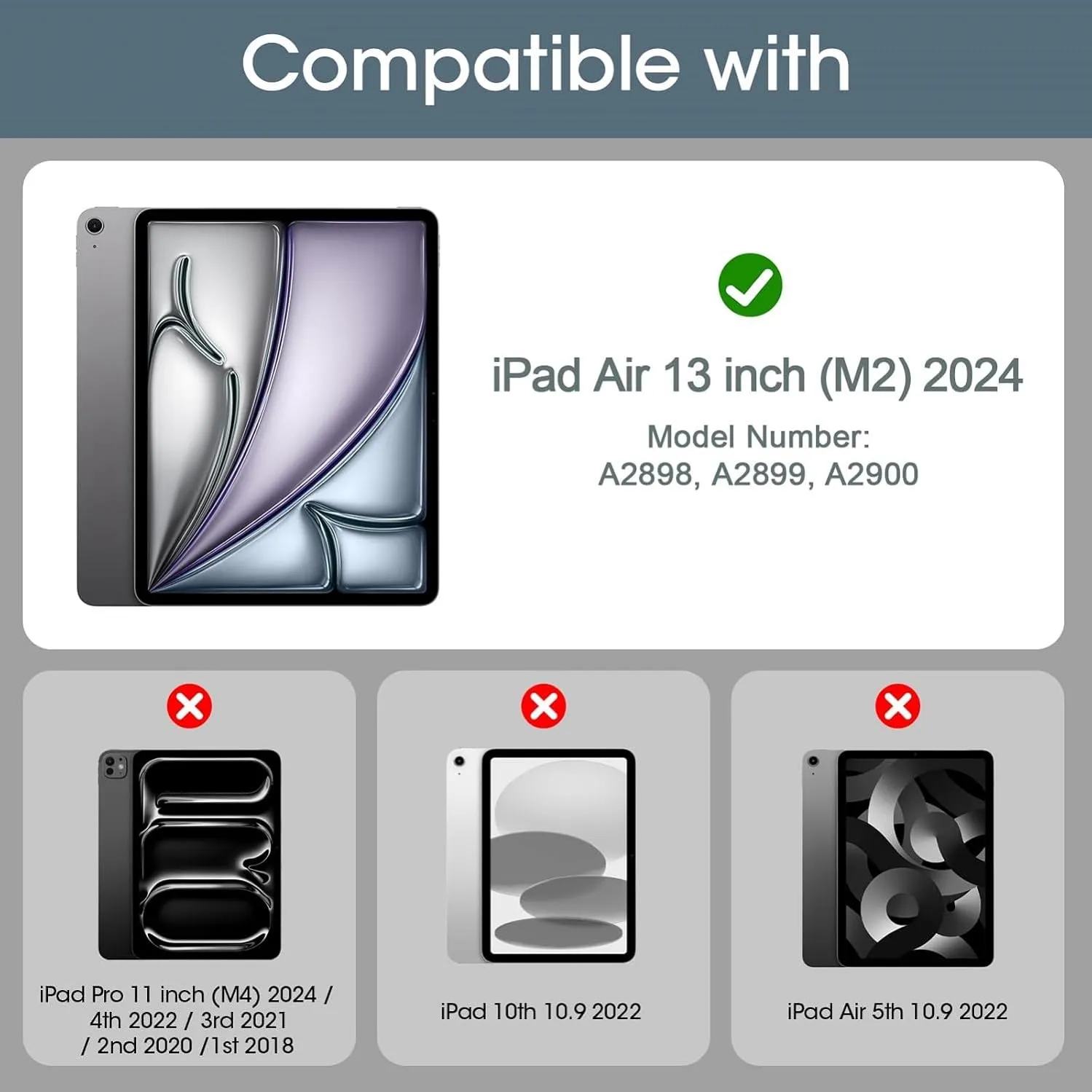 ProCase Pellicola iPad Air 13 Pollici M3/M2 2025/2024, Vetro Temperato per iPad Air 13" (Modello:A3268 A3269 A2898 A2899 A2900), Anti Graffio,Durezza 9H -1 Pezzi - immagine 2
